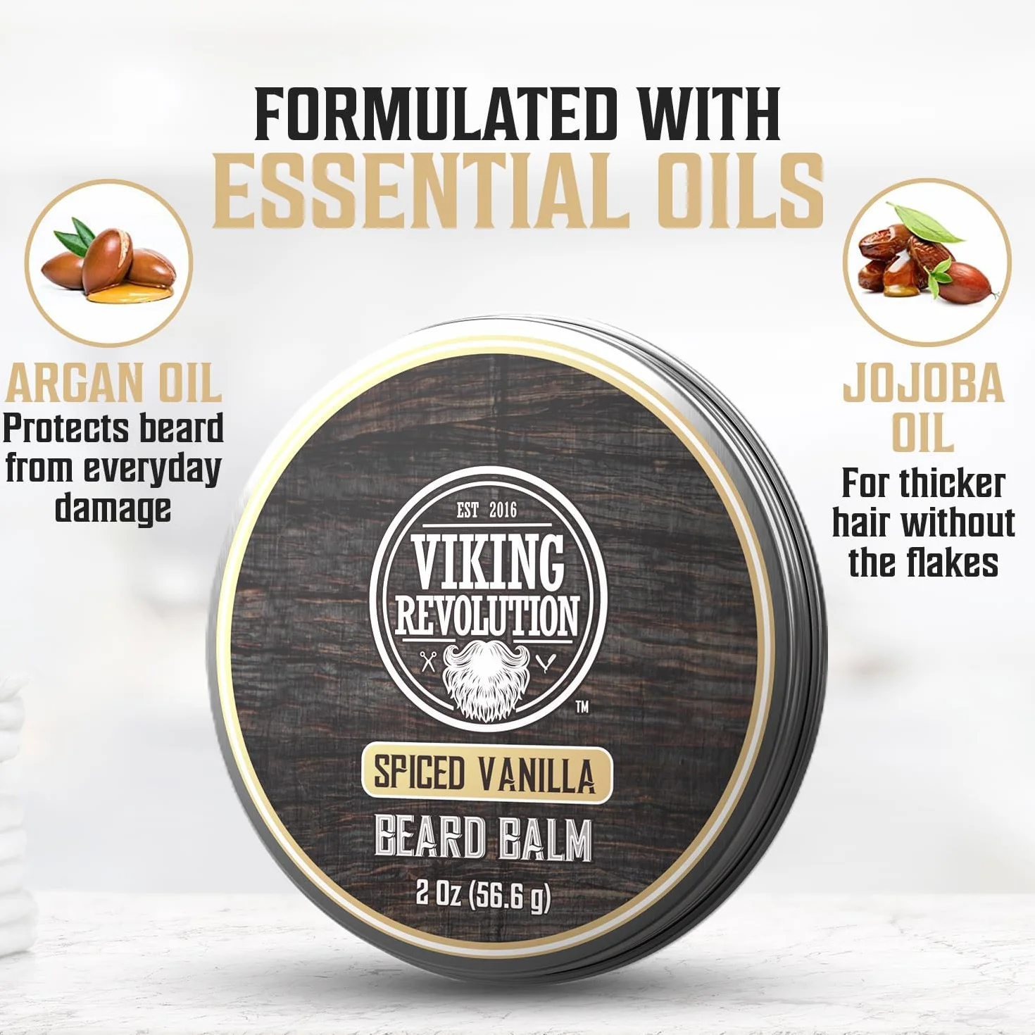 Viking Revolution Ultimate Beard Kit Spiced Vanilla Zestaw Grooming dla mężczyzn z pędzlem, grzebieniem, balsamem, olejem, nożyczkami