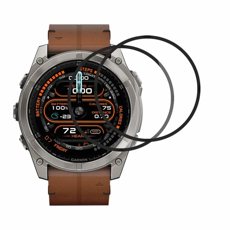 Folia ochronna HD do szkła pancernego Garmin Fenix 8 51 mm, pełne pokrycie 3D, folia pancerna do Garmin Fenix 8 51 mm, szkło ochronne, 2 sztuki, ultratrwałe, odporne na odpryski szkło