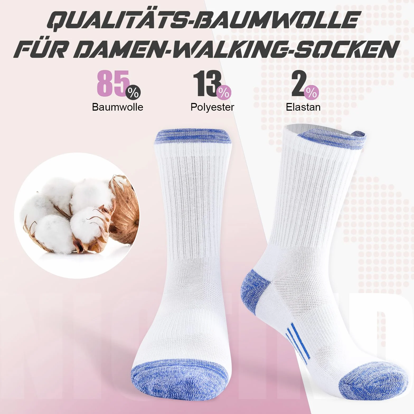 Niofind Damskie skarpety turystyczne, rozm. 39-42, 35-38,6, pary, oddychające bawełniane skarpety sportowe, wyściełane skarpety do biegania, wielokolorowe, outdoorowe, wędrówki, podróże, wspinaczka