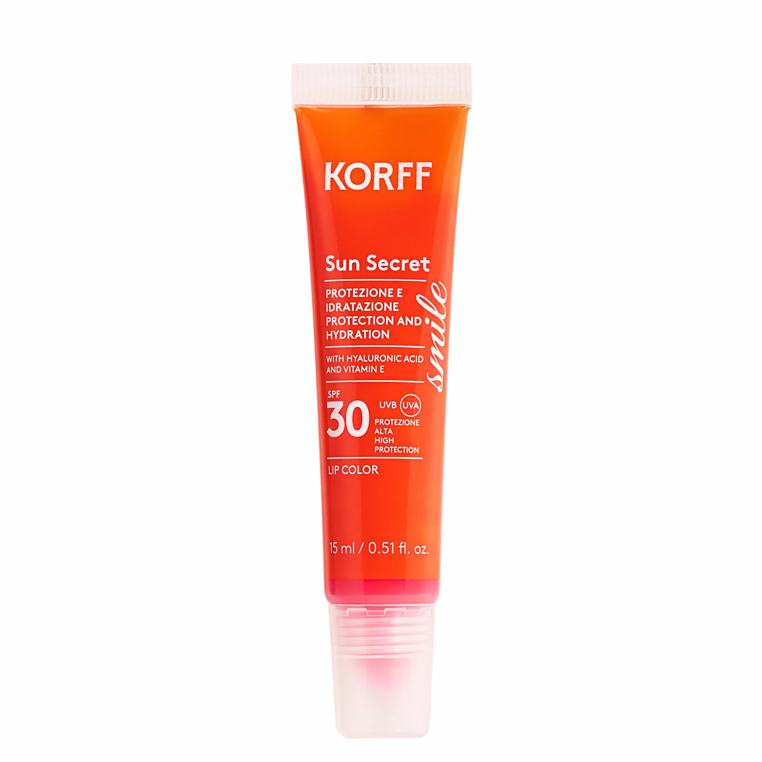 Korff Sun Secret Smile Lip Color SPF30, 02 Raspberry Pink, 15 ml