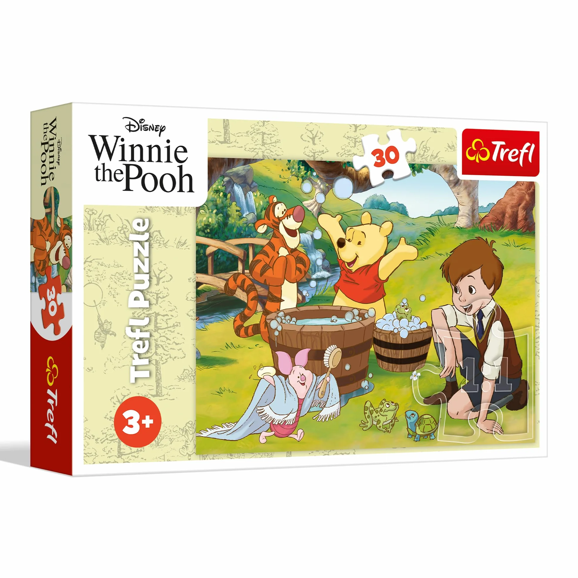Trefl - Kubuś Puchatek, Dzień z Puchatkiem - Puzzle 30 Elementów - Kolorowe Puzzle z Bohaterami Bajki, Kreatywna Rozrywka, dla Dzieci od 3 lat
