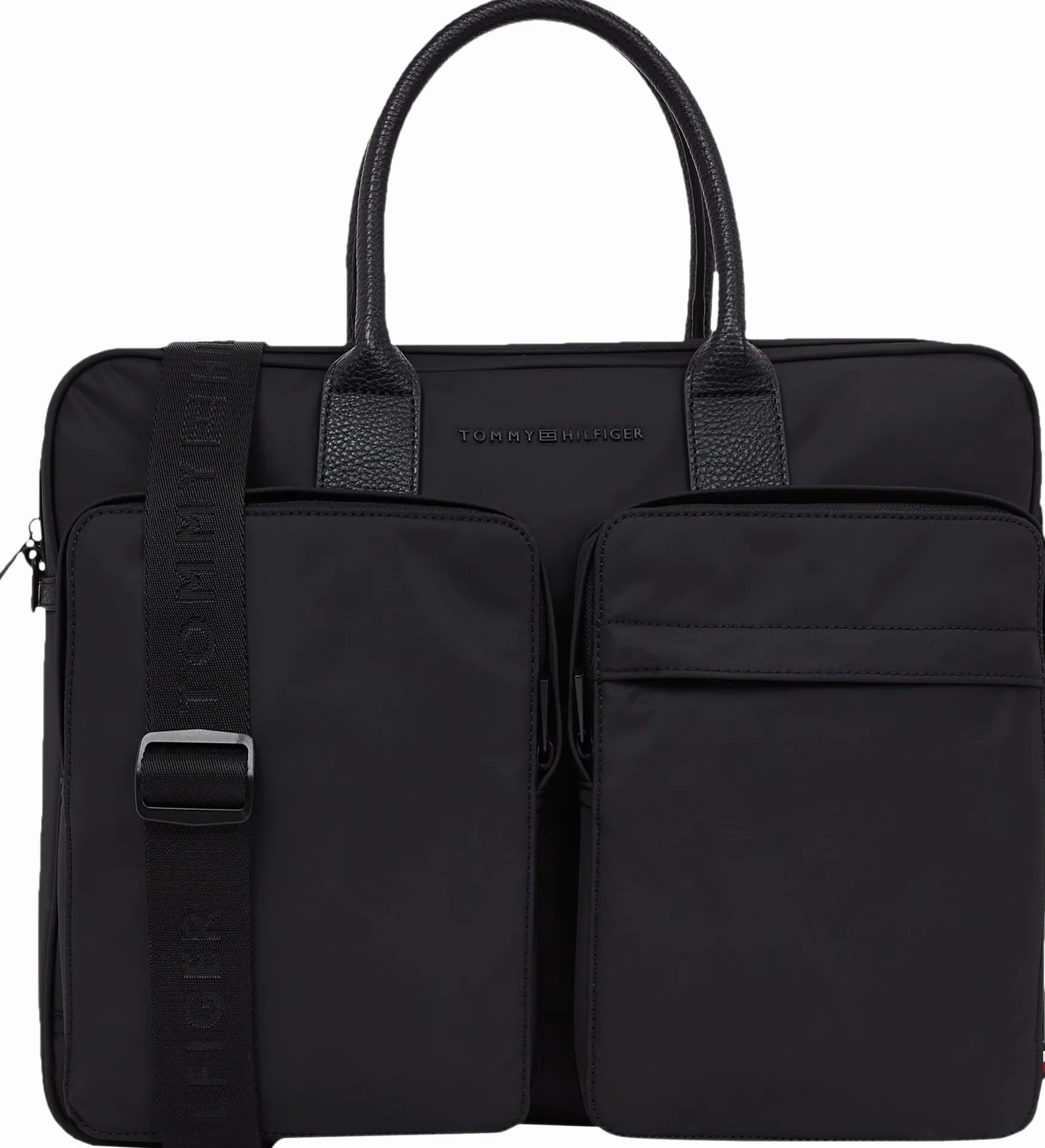 Tommy Hilfiger Męska torba na komputer TH Repreve AM0AM12687, czarna, jeden rozmiar, Czarny, rozmiar uniwersalny