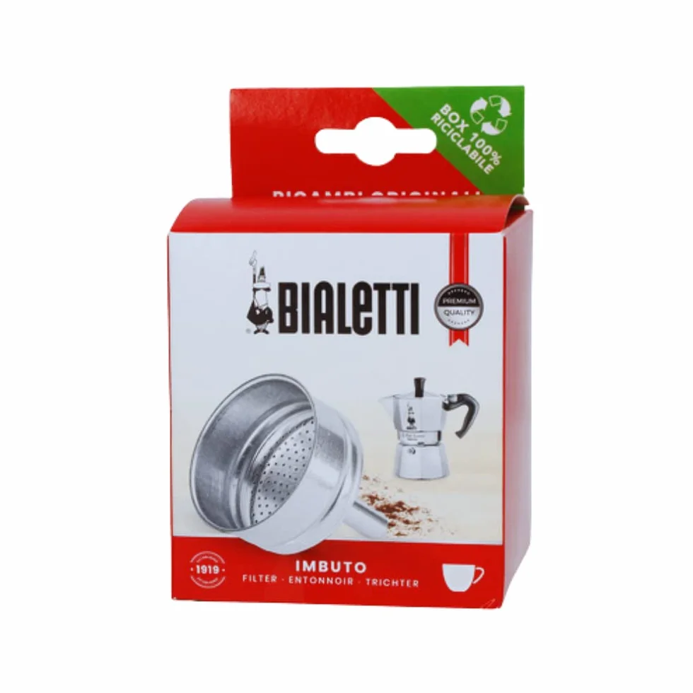 Bialetti Części zamienne w zestawie 1 filtr lejkowy, kompatybilny z Moka Express, Dama, Elettrica i Mini Express (2 filiżanki)
