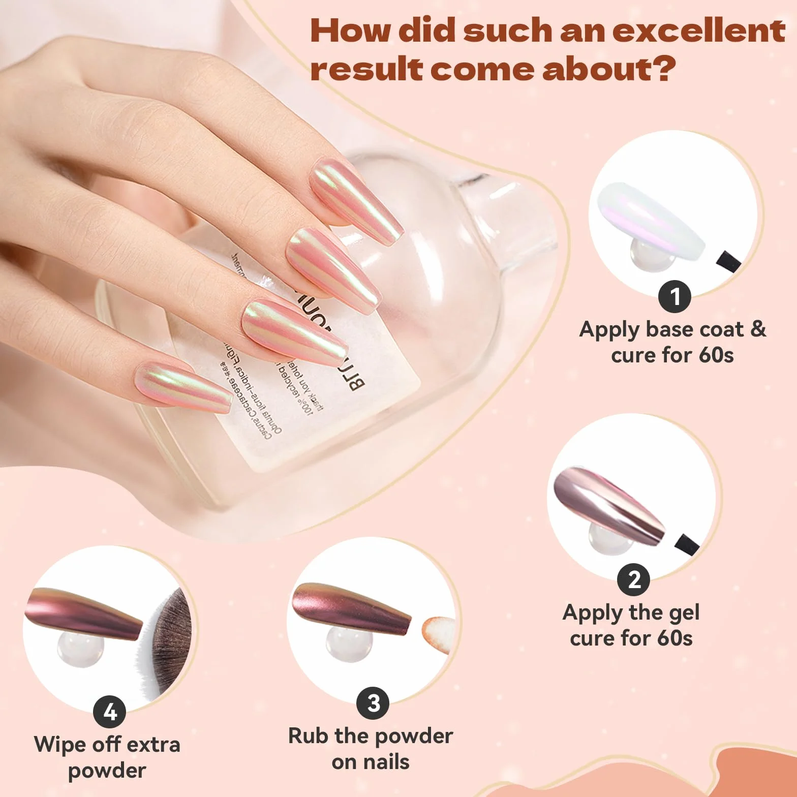 ZhouWei Zestaw 22 chromowanych paznokci w proszku do paznokci, metal chromowany puder do paznokci Crome, efekt lustra, puder do paznokci, duża pojemność, brokat, zestaw do malowania paznokci, do wielu