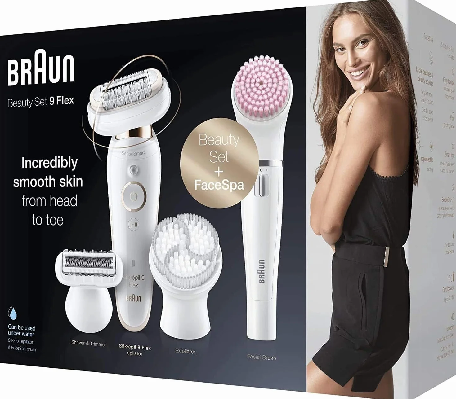 Braun Silk Épil 9 Flex Depilator, Biały, 13 Elementów
