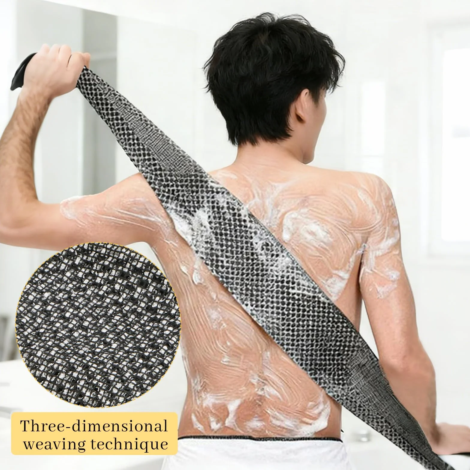 blissal złuszczający się ręcznik pod prysznic, antybakteryjny, peeling, ręcznik pod prysznic, 47" do ciała peeling, gąbka do mycia ciała dla mężczyzn i kobiet
