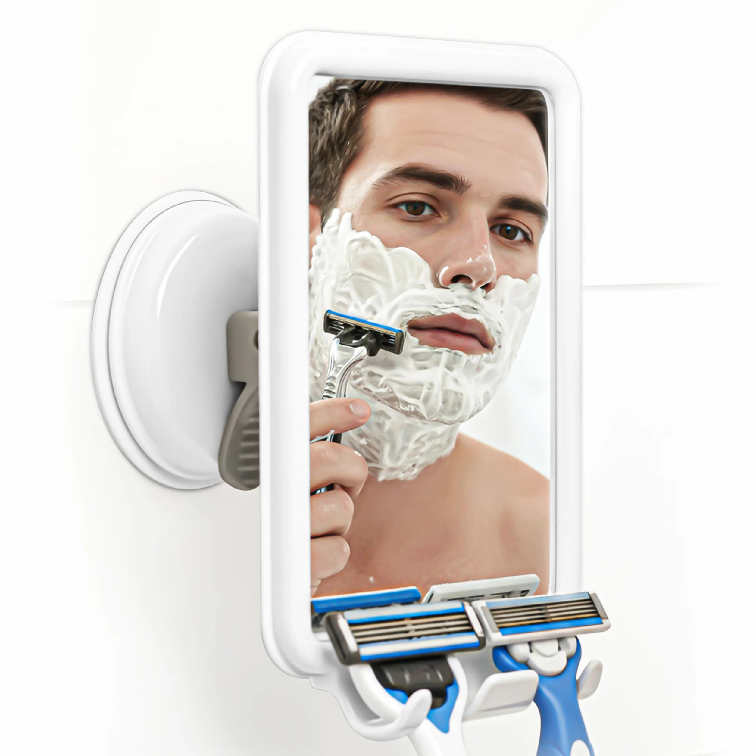 Safe-er-Grip lusterko prysznicowe z 2 haczykami do golenia