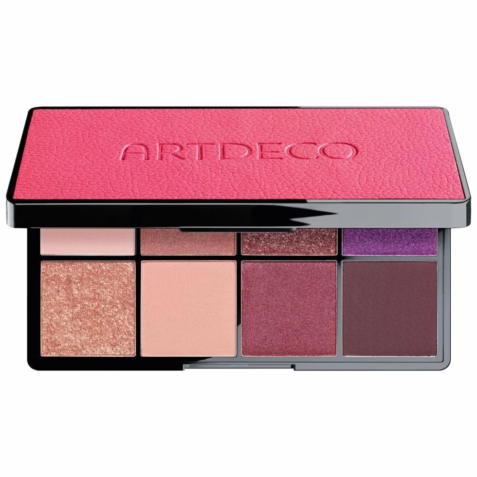 ARTDECO Paleta eyelights – 8 cieni do pudru o intensywnym kryciu, Summer Vibes, limitowana edycja, skórzane wzornictwo i wbudowane lustro – 1 x 1 szt