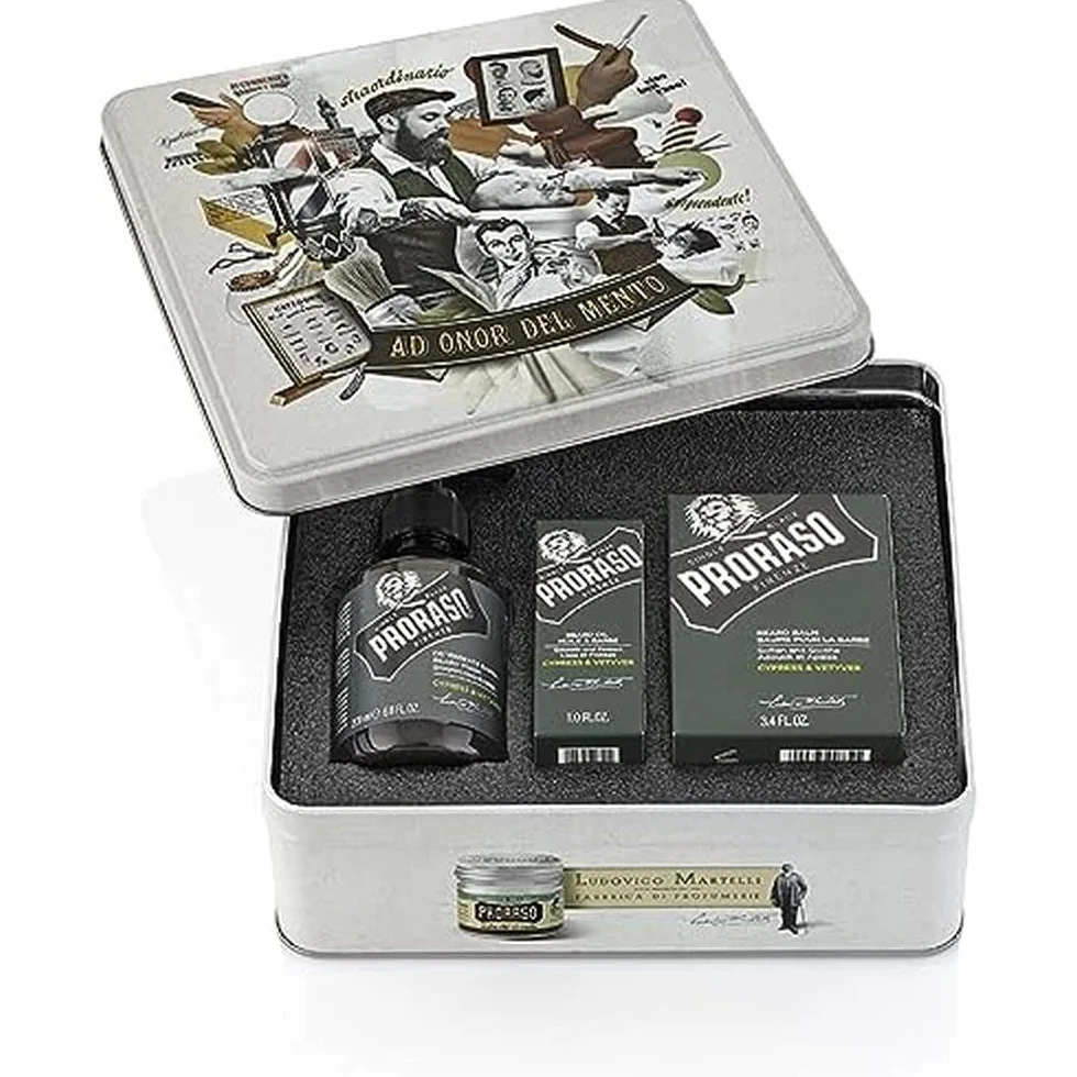 Proraso Beard Kit Cypress & Vetyver – 3-częściowy zestaw do pielęgnacji brody