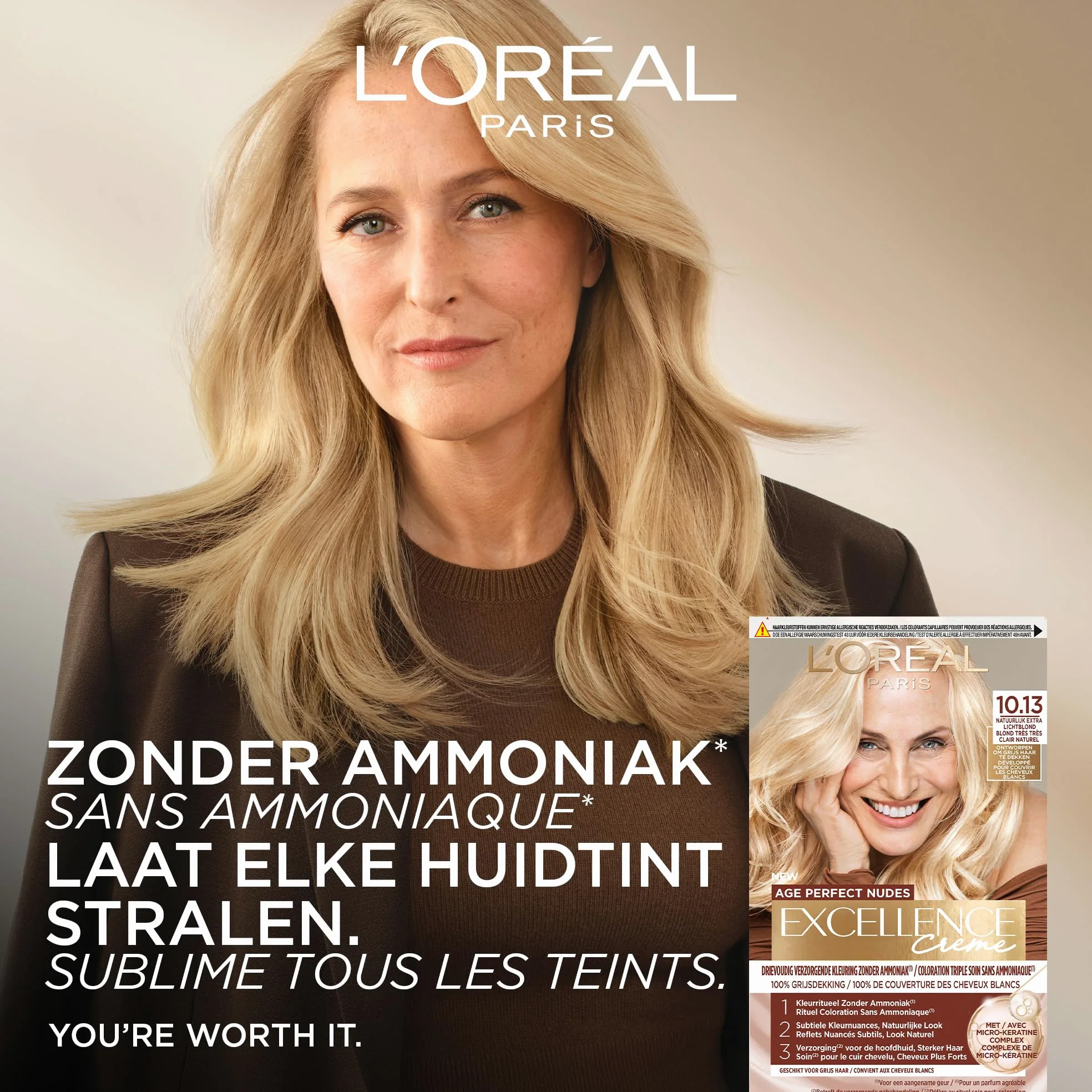 L'Oréal Paris Excellence Creme Age Perfect Nudes 10.13 Extra Blond koloryzacja bez amoniaku