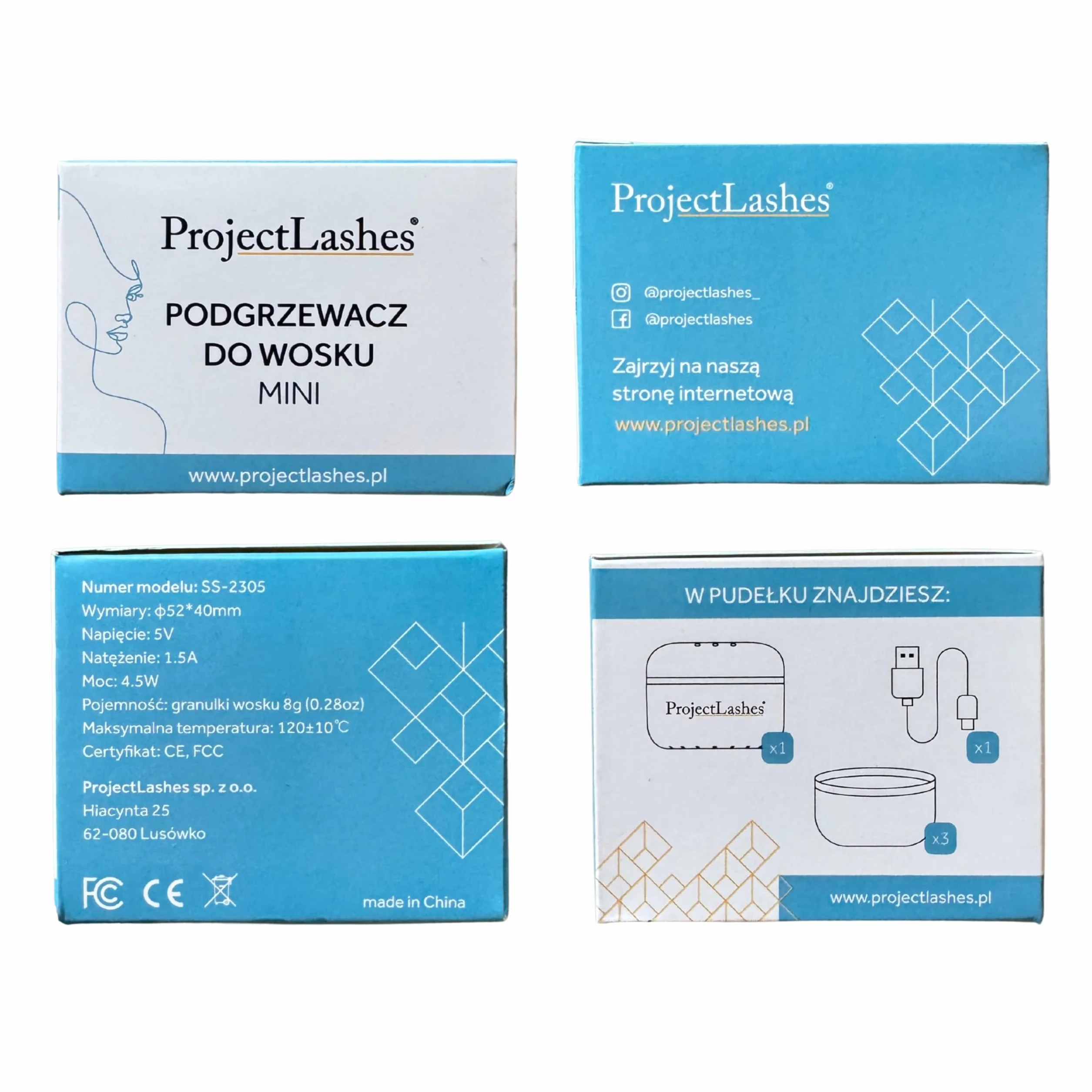 Podgrzewacz do wosku depilacji ProjectLashes Mini Wax Heater na USB