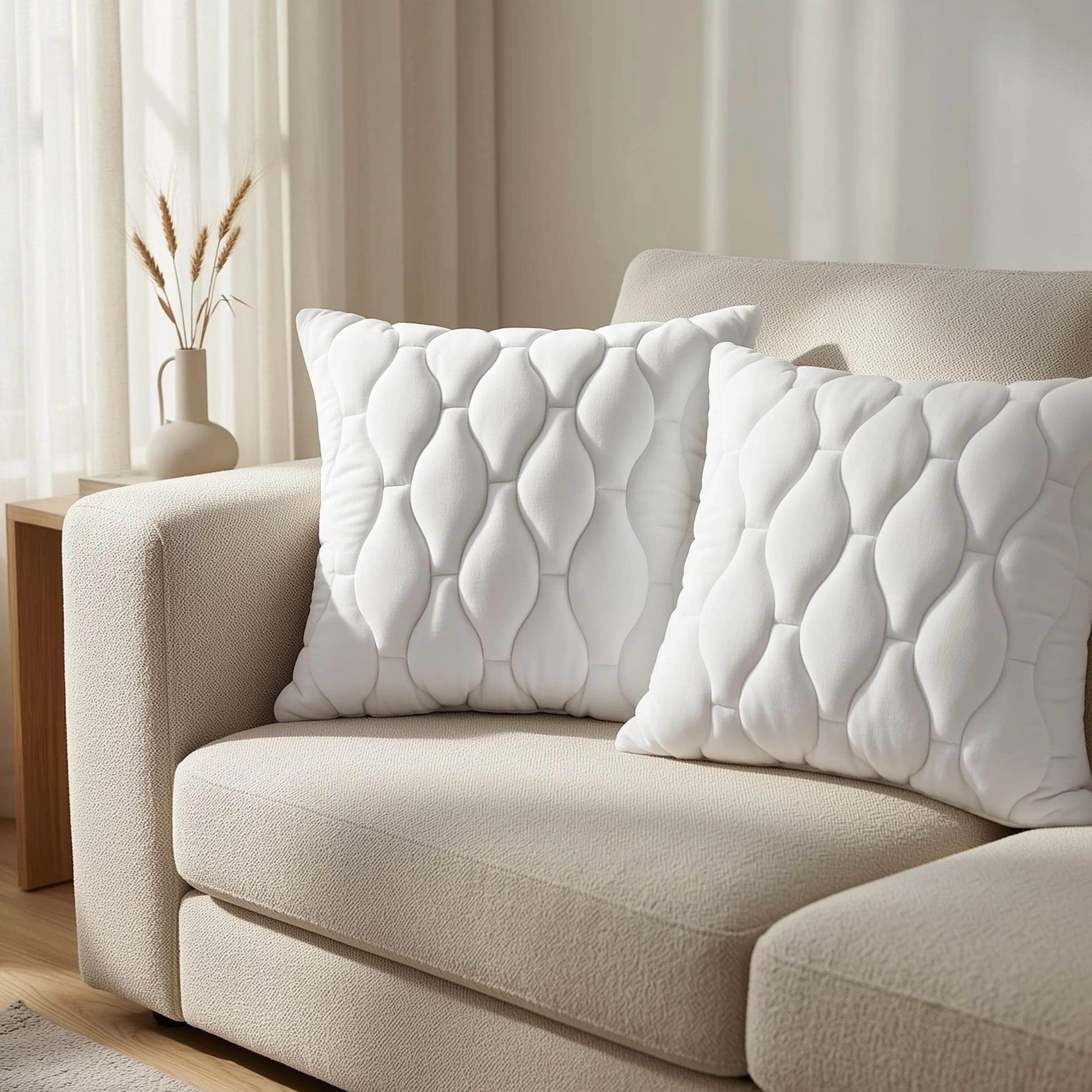 Utopia Bedding Poduszka 50x50 cm (Zestaw 2), Pikowana Poduszka Wypełnienie Łóżka i jako Poduszka Dekoracyjna, Poduszka Sofę,