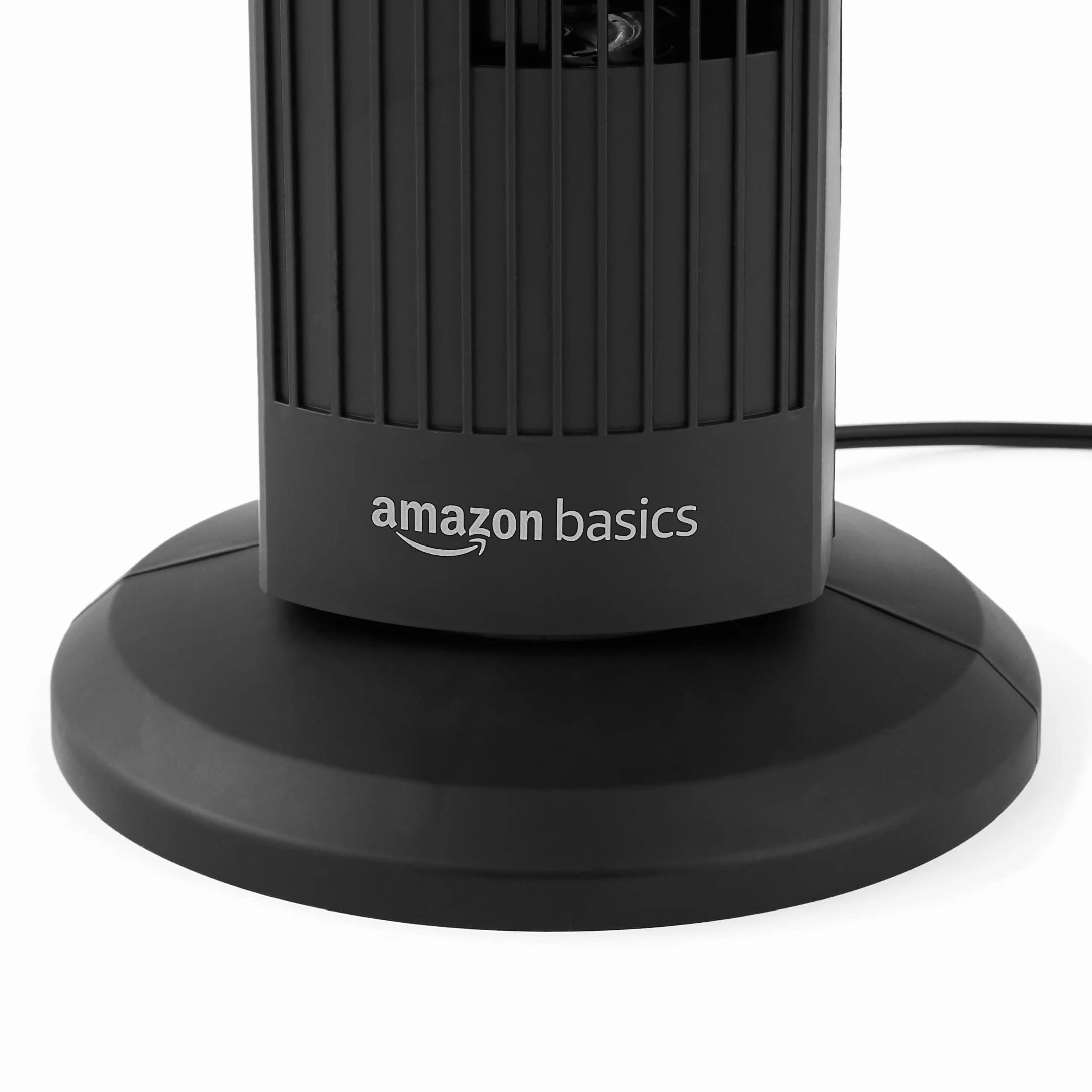 Amazon Basics Oscylacyjny Wentylator Kolumnowy o Wysokości 71 cm i Kącie Obrotu 60 Stopni do Sypialni, Salonu, Biura, 3 Prędkości, Intuicyjne Sterowanie Mechaniczne, Czarny Matowy