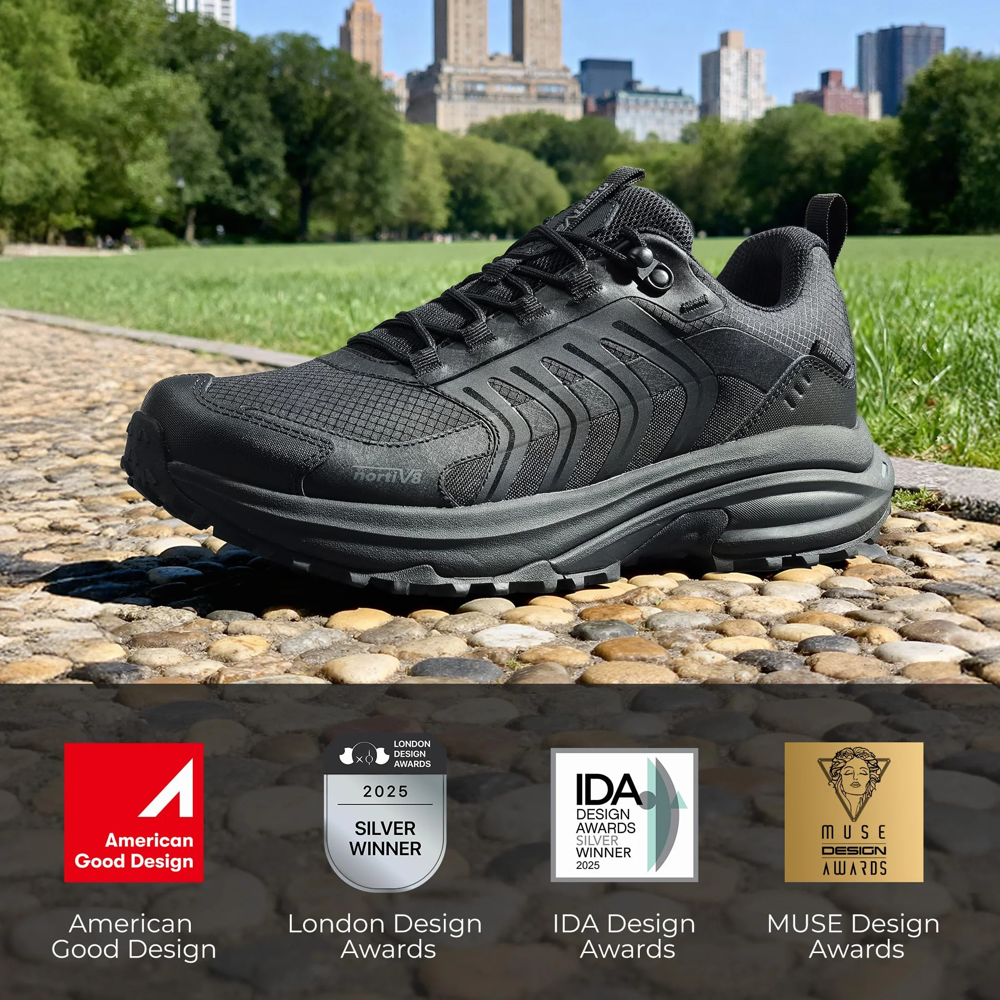 NORTIV 8 Męskie wodoodporne buty turystyczne antypoślizgowe lekkie podróżne do chodzenia komfort outdoorowy trekking kemping wspinaczka codzienne modne trampki Armadillo FieldLite