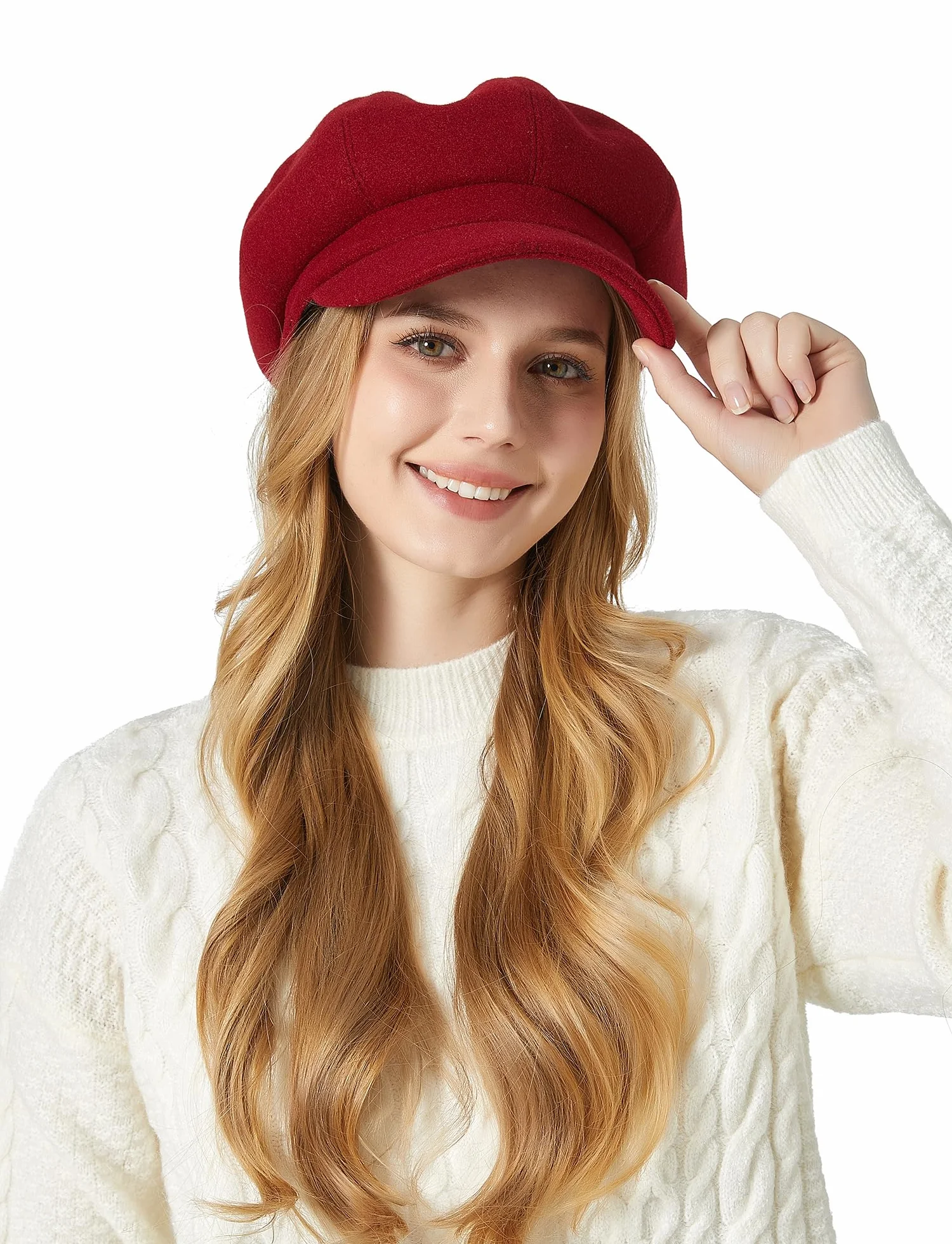 FEOYA Klasyczna damska czapka balonowa Newsboy Cap czapka z daszkiem Vintage jesień zima beret czapka malarska czapka malarska