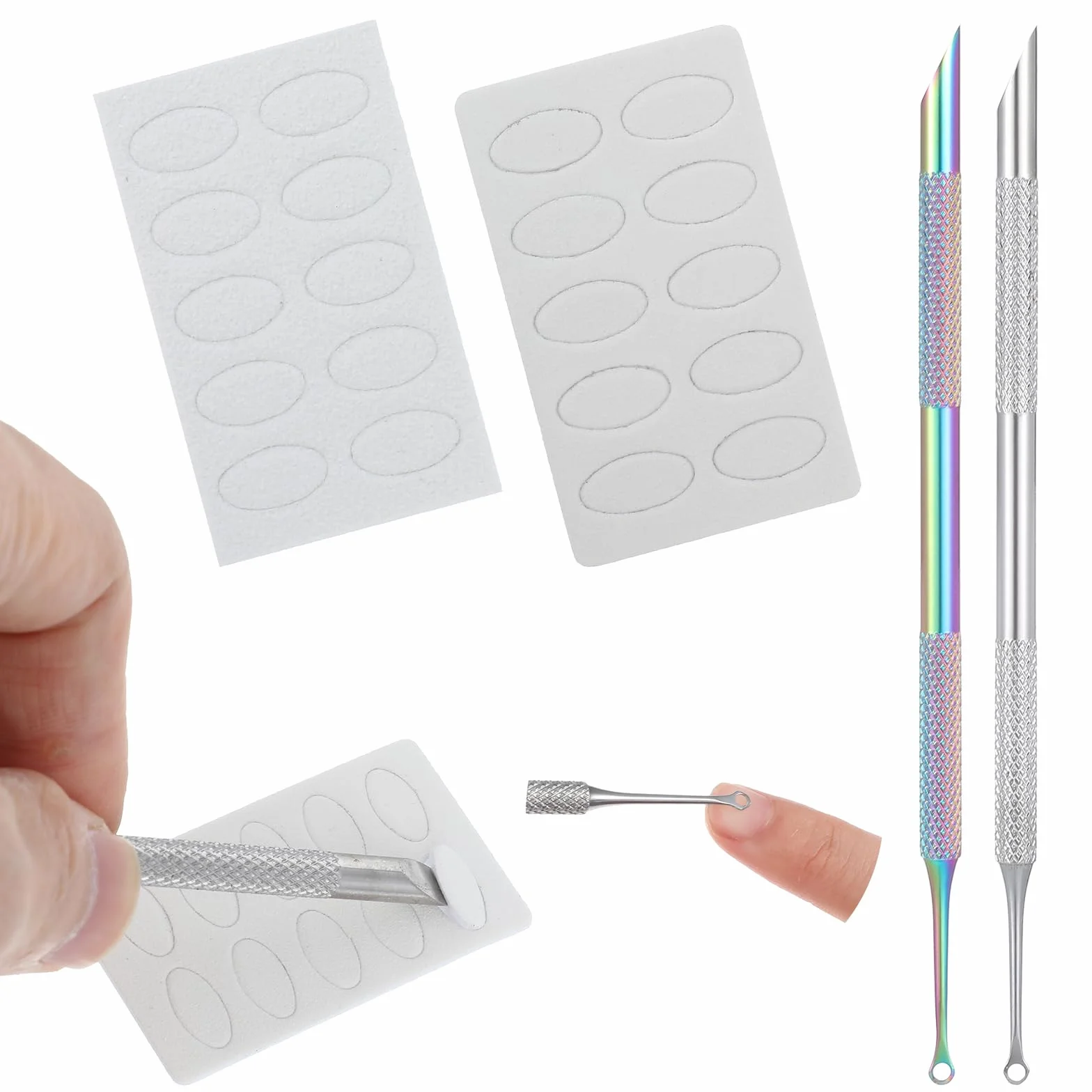 2 szt. trymer do skórek, narzędzie do usuwania skórek, podwójna głowica, narzędzie do usuwania pętli, zestaw do manicure dla profesjonalnych manikiurzystów, do salonu domowego, na loterię