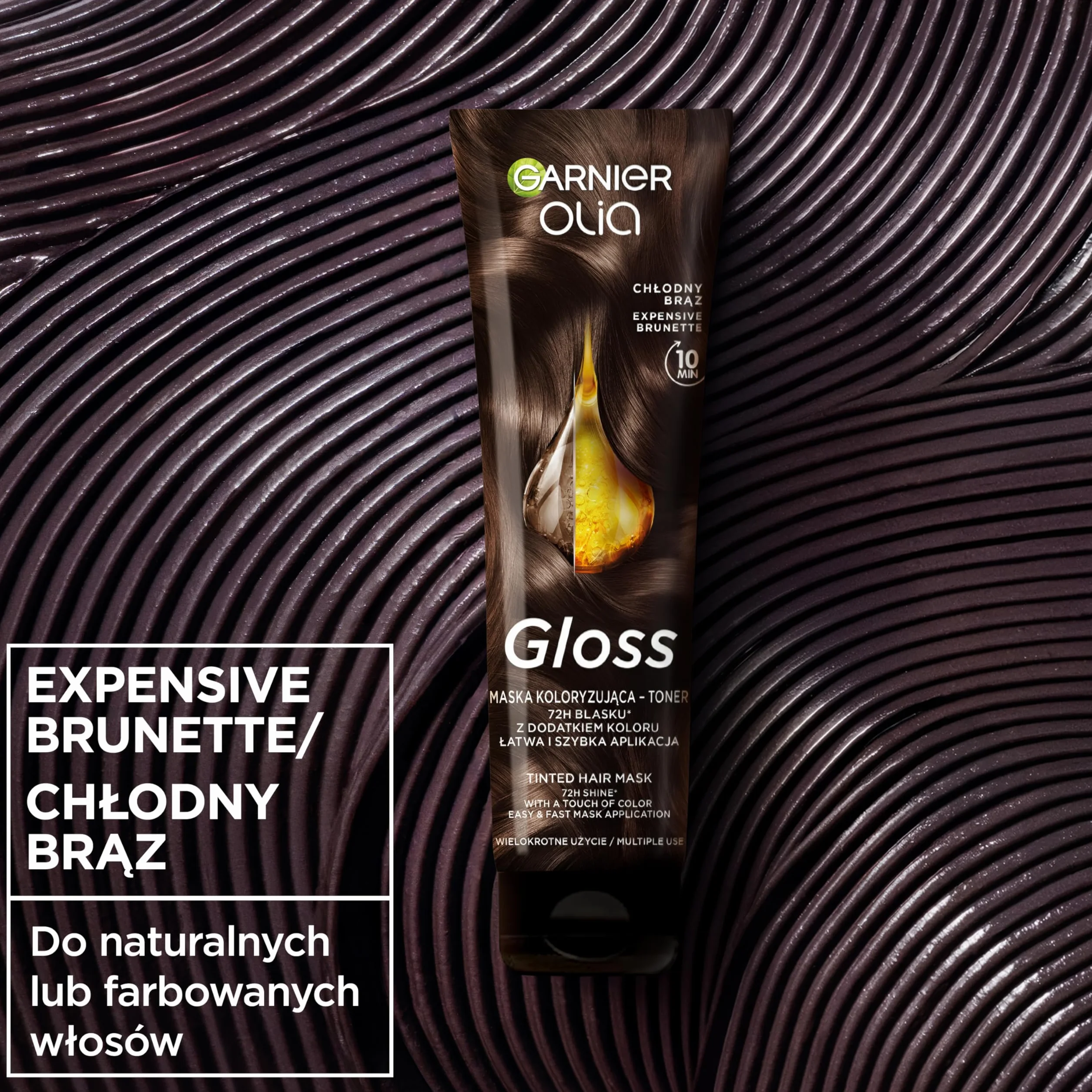 Olia Gloss Maska koloryzująca toner chłodny brąz do włosów 150 ml