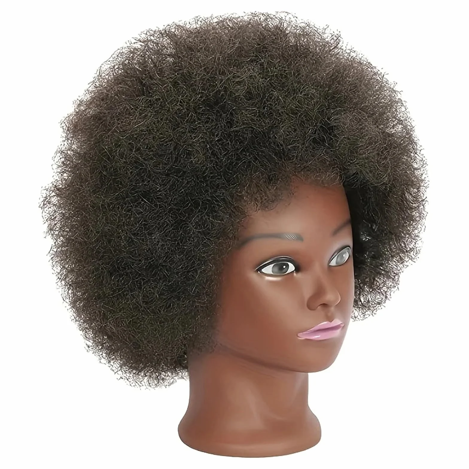 African mannequin head curly hair with display stand practice braiding hair styling