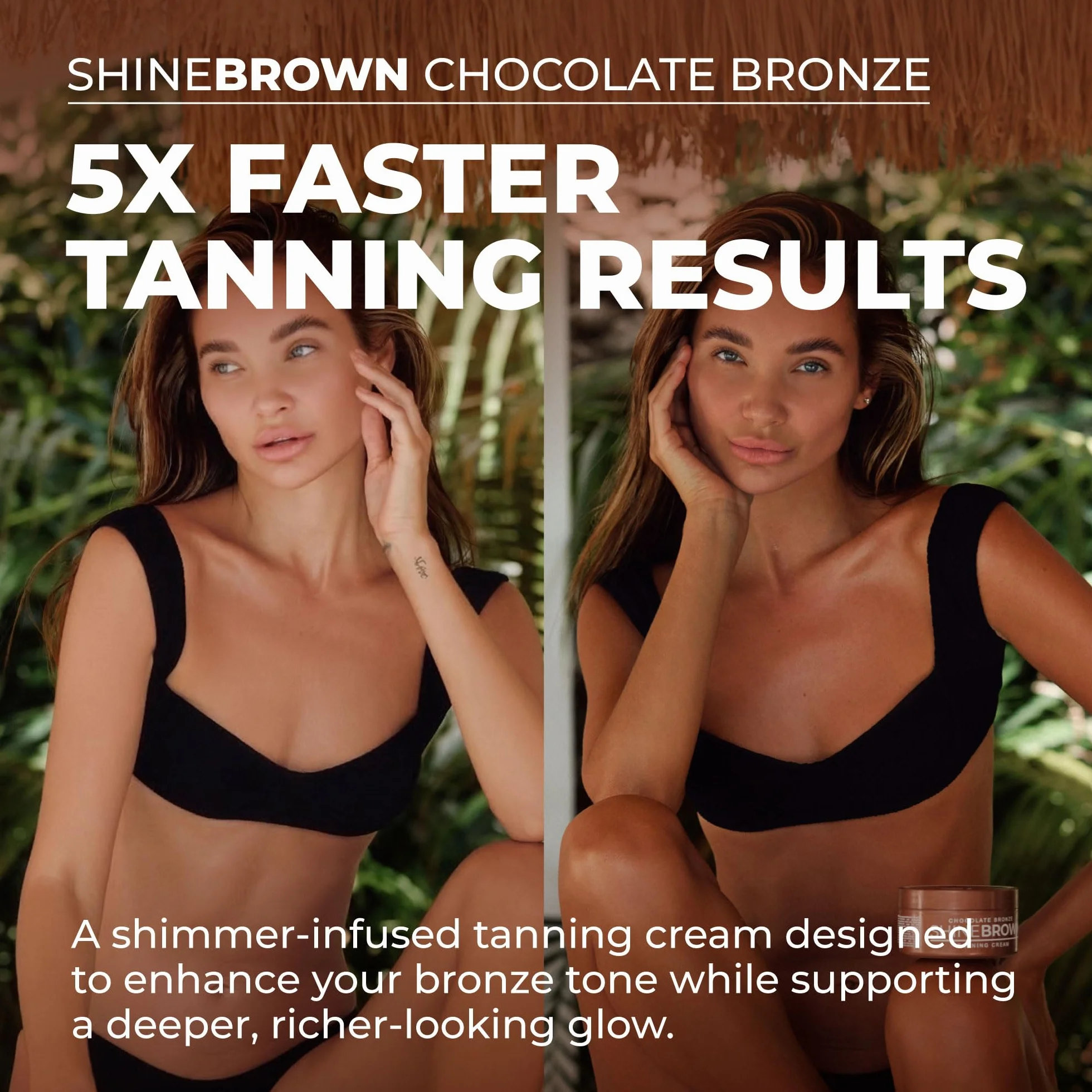 BYROKKO Shine Brown Chocolate Bronze przyspieszacz opalania (200 ml), krem brązujący do szybkiej czekoladowej opalenizny, skuteczny w solarium i słońcu, do naturalnej opalenizny