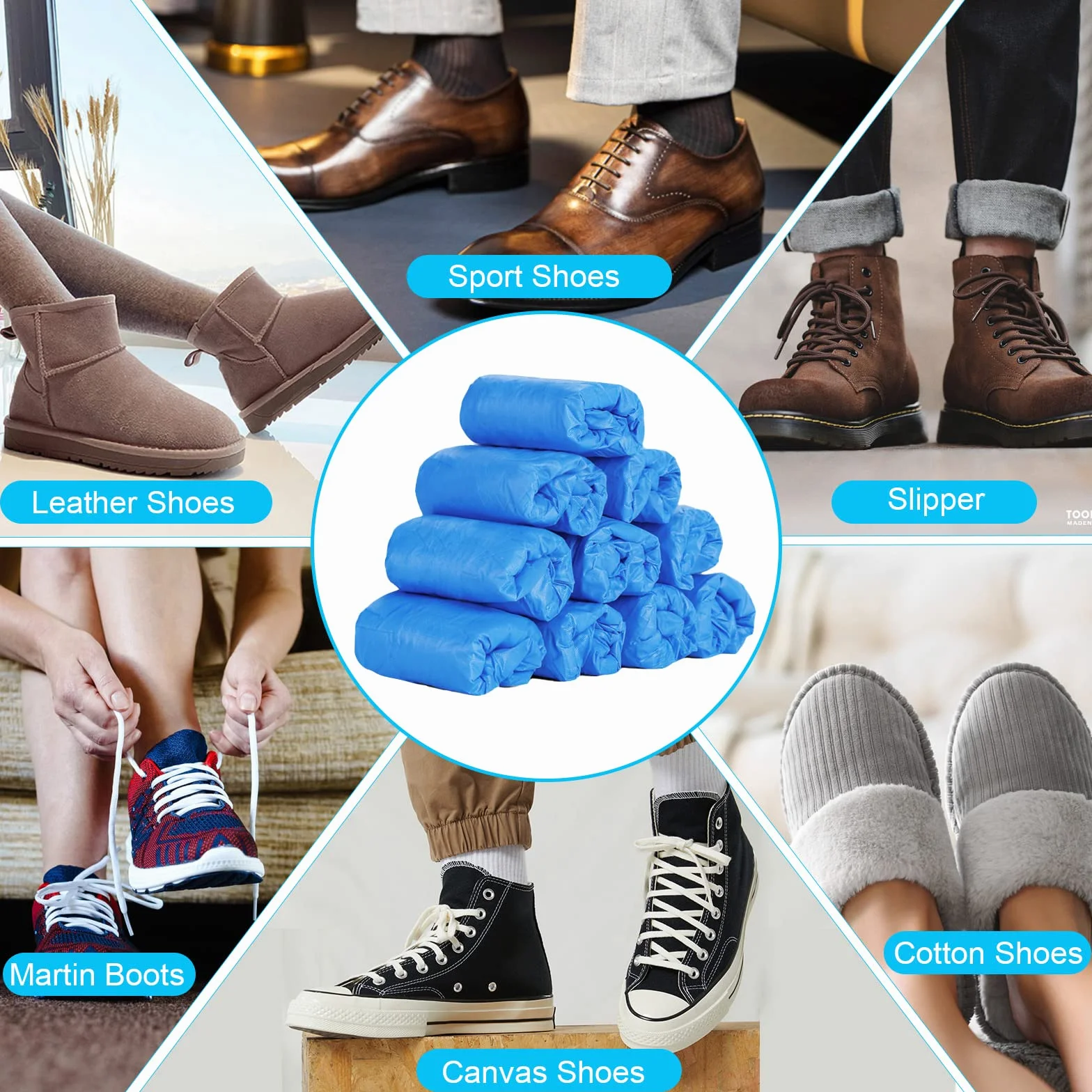 flintronic Pokrowiec na buty, jednorazowe pokrowce na buty, jednorazowe przenośne pokrowce na buty, jednorazowe pokrowce na buty do basenu dla gości, rozmiar uniwersalny
