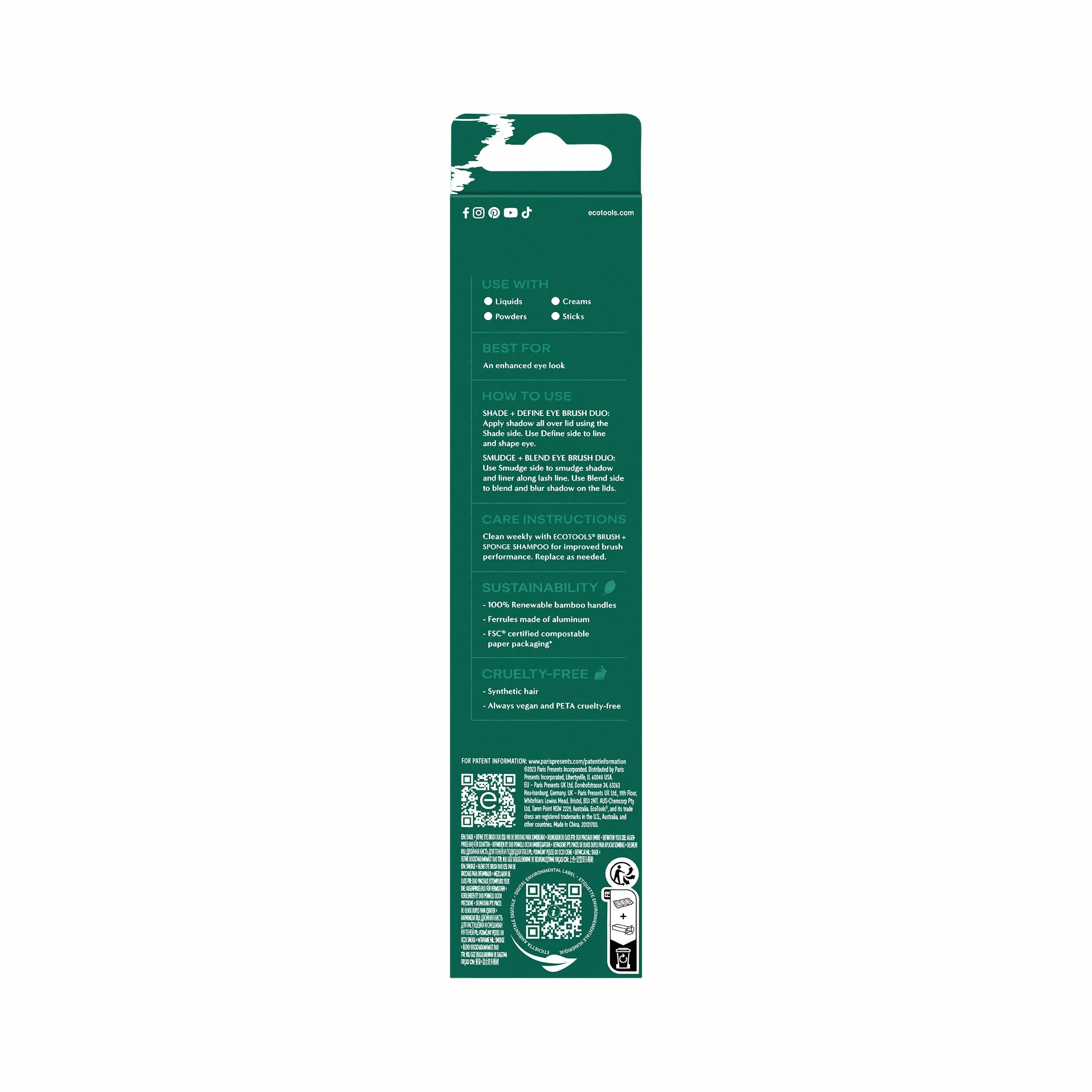 EcoTools Zestaw Duo pędzli do poprawiania oczu