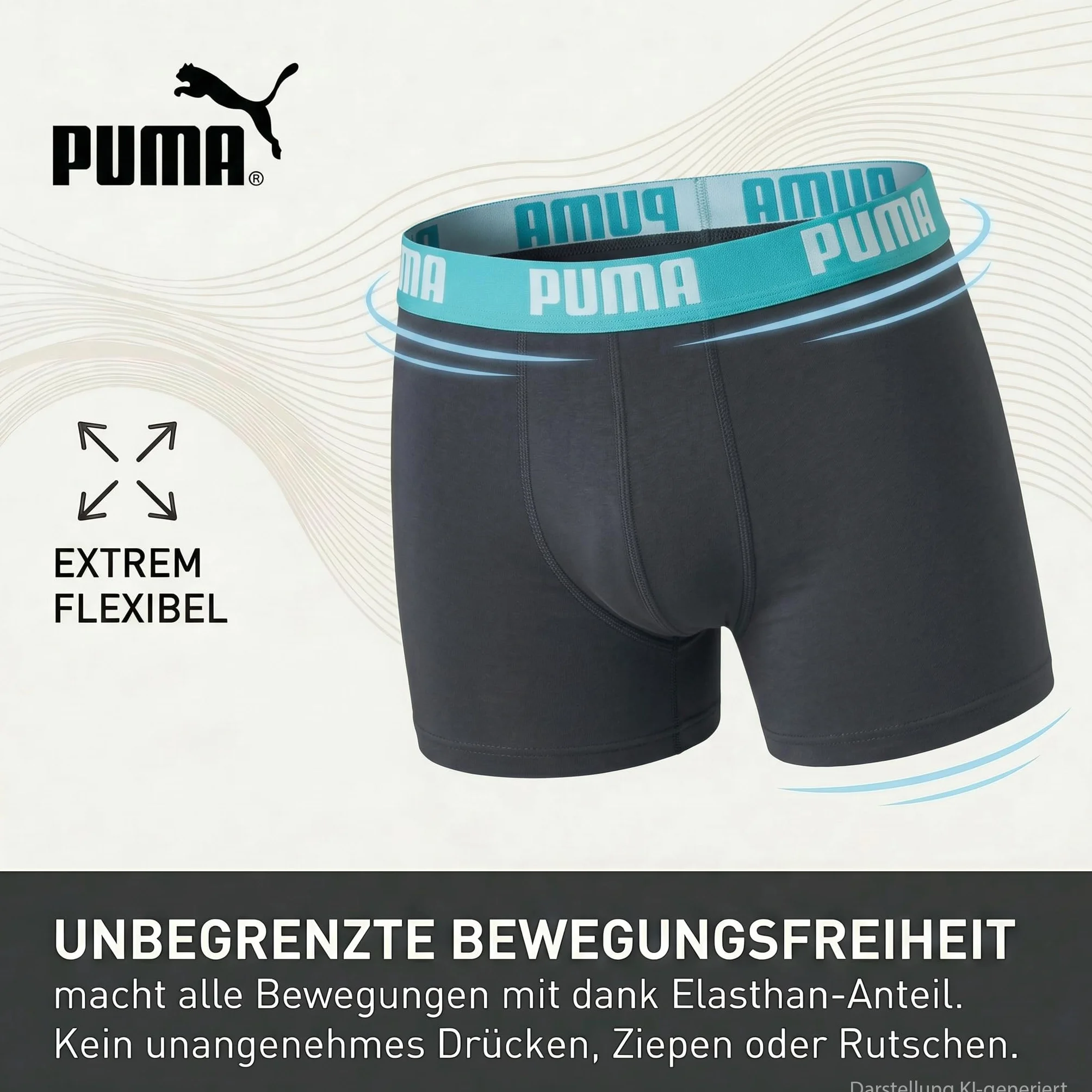 PUMA Bokserki chłopięce (5 sztuk), Atrament indyjski/turkus, 152