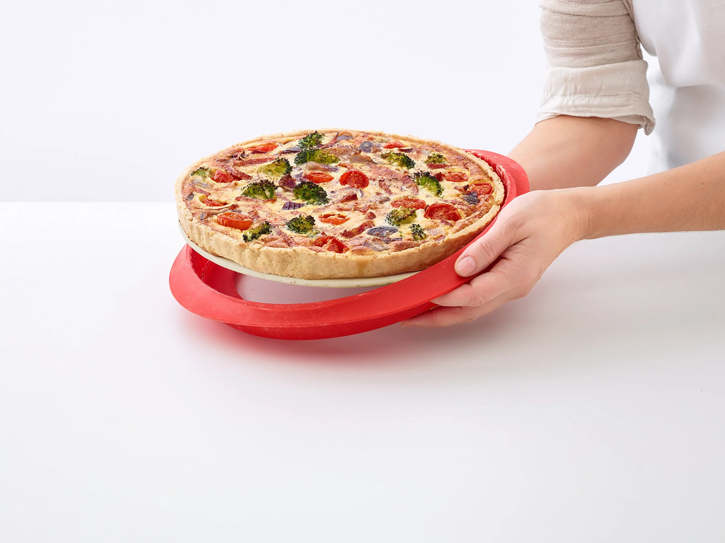 Lékué Ceramiczny talerz do ciasta, biały, 27 cm