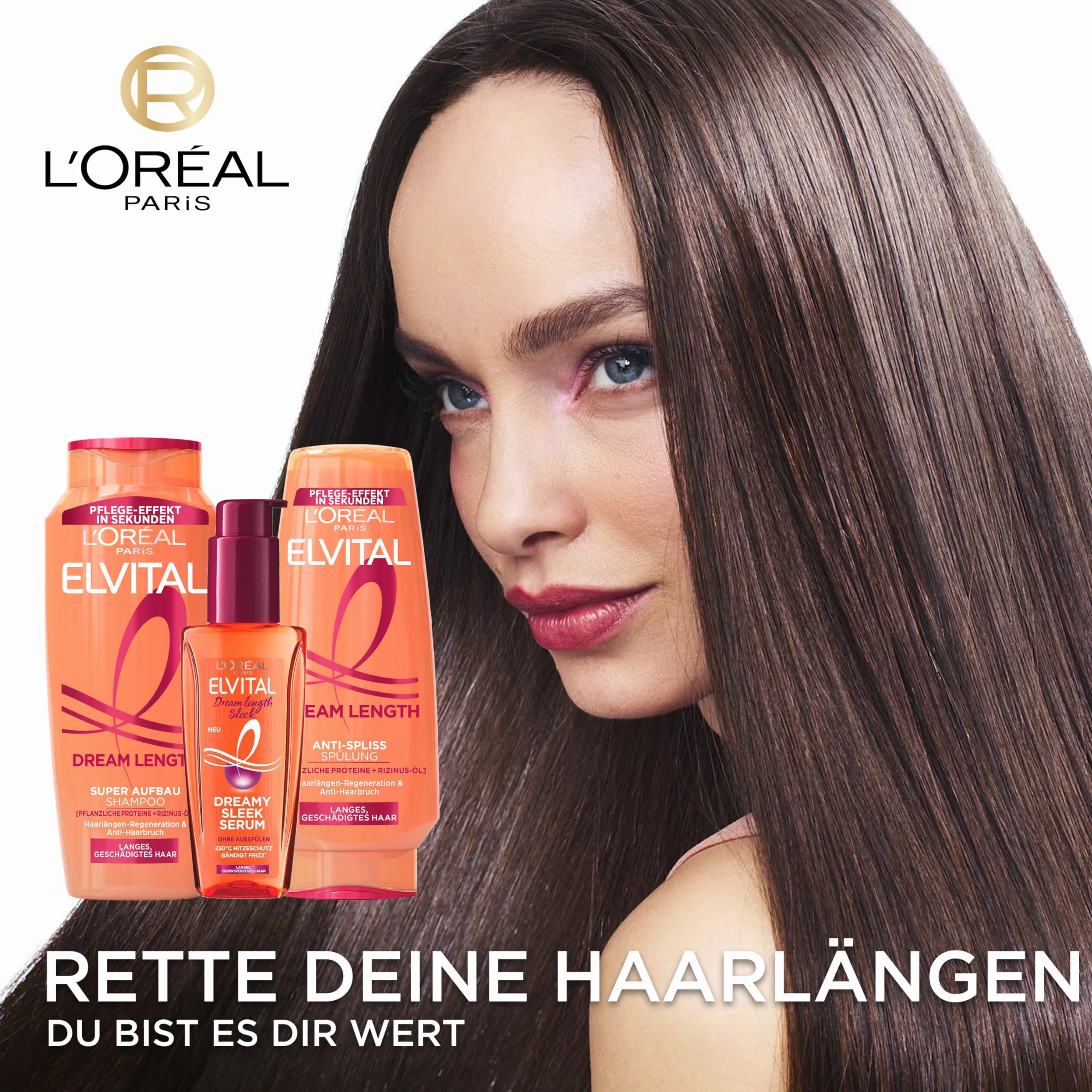 LOréal Paris Elvital - Bezsilikonowe serum do włosów, ochrona cieplna dla długich i niesfornych włosów, olejek do włosów z białkami roślinnymi i masłem kakaowym, serum