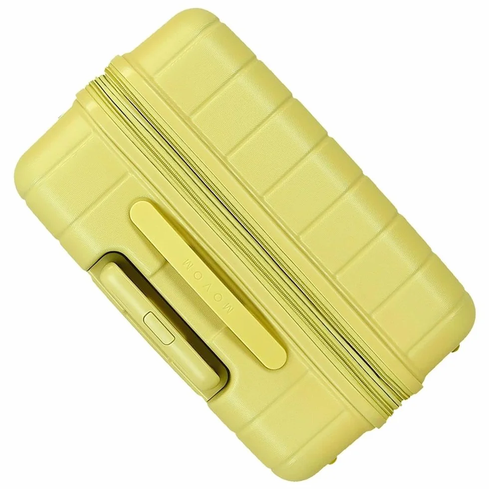 Movom Wood Walizka kabinowa, średnie, duże i zestawy, sztywne ABS zamknięcie TSA, 4 podwójne koła wysuwany bagaż podręczny Joumma Bags, Żółty, 40 x 55 x 20 cm y 45 x 65 x 28 cm, zestaw 2 walizek