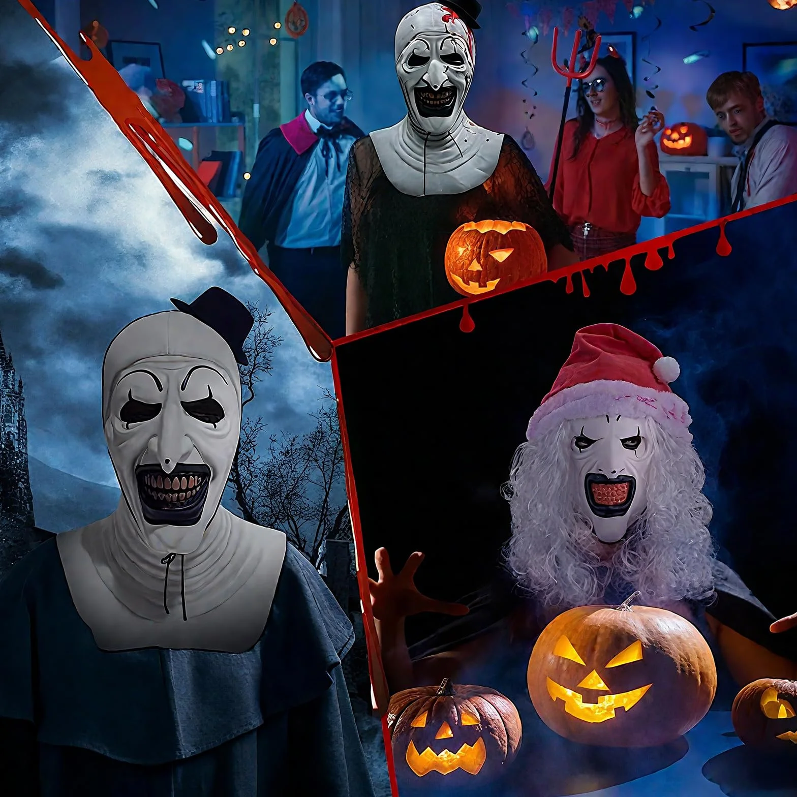 Maska przerażająca na Halloween z rekwizytami do kostiumu cosplay