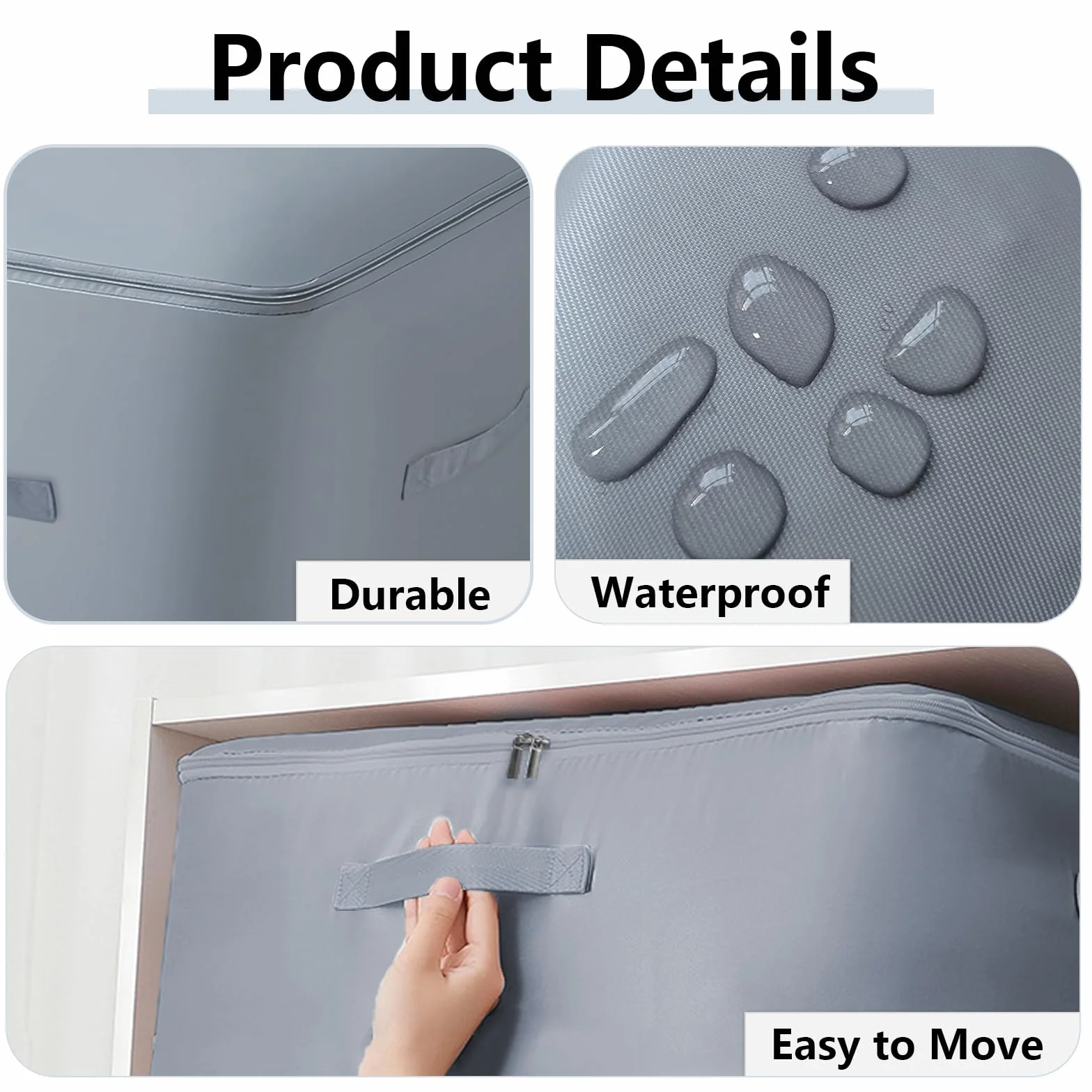 1 x organizer samokompresujący, torba do przechowywania kołder z zamkiem błyskawicznym, torba kompresyjna, kolor szary, ultra Space Saving Self Compression Organizer Bag (54 x 42 x 60 cm)