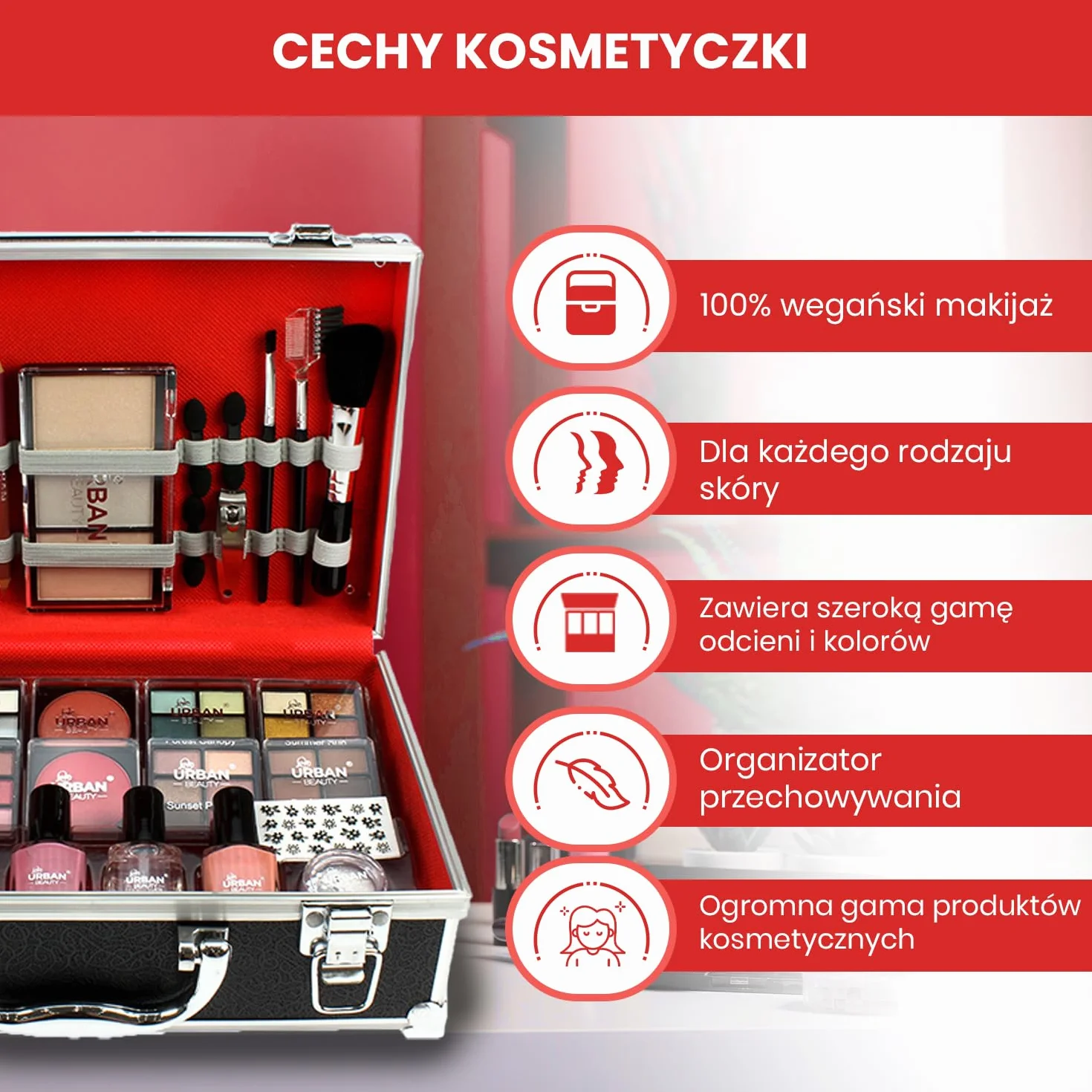 Love Urban Beauty Wegański Divine Beauty Francuski zestaw do makijażu manicure – 76-częściowe zestawy do makijażu – Obejmuje cienie do powiek, rozświetlacze, pomadki, róże, pędzle