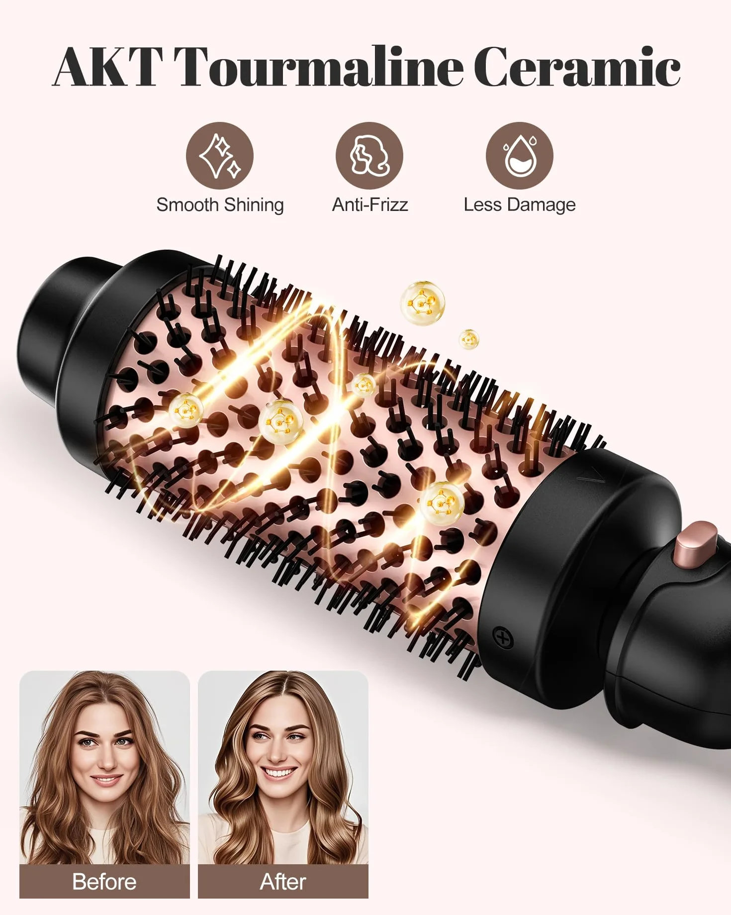 Terviiix Thermal Brush, Ceramiczna lokówka i gorąca szczotka z 9 temperaturami. 3 wymienne lokówki podróżne do krótkich, średnich i długich włosów (cylindry 32 mm, 38 mm i 45 mm), podwójne napięcie