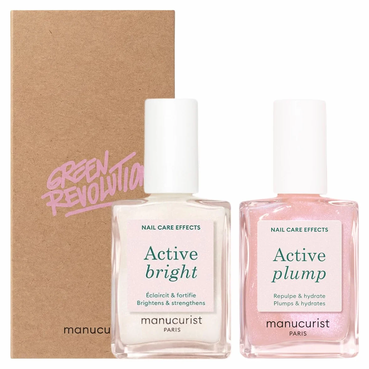 Manucurist – Duo Active – pielęgnacyjne lakiery do paznokci Active Bright i Active Plump – Wzmocnienie paznokci – lakiery utwardzające
