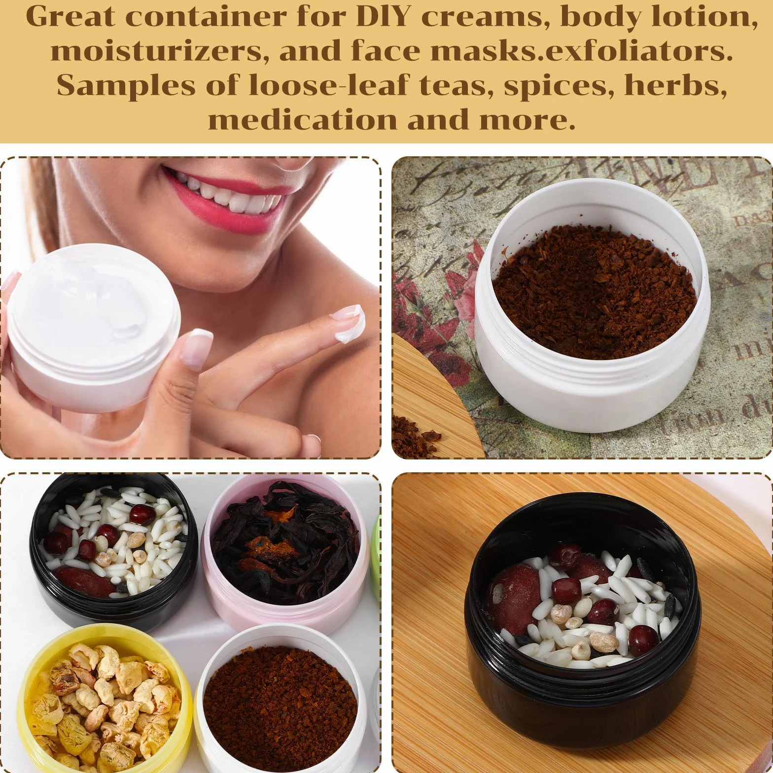 Gjinxi 6szt. Pojemniki podróżne na kosmetyki, 20ml mini pojemniki na makijaż z pokrywkami, pojemniki na balsam do ust, małe butelki do pielęgnacji skóry na makijaż, pielęgnację, szampon, odżywkę