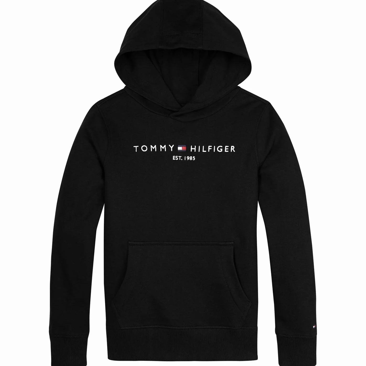 Tommy Hilfiger Bluza dziecięca unisex Essential Hoodie z kapturem, Czarny (Black), 12 lat