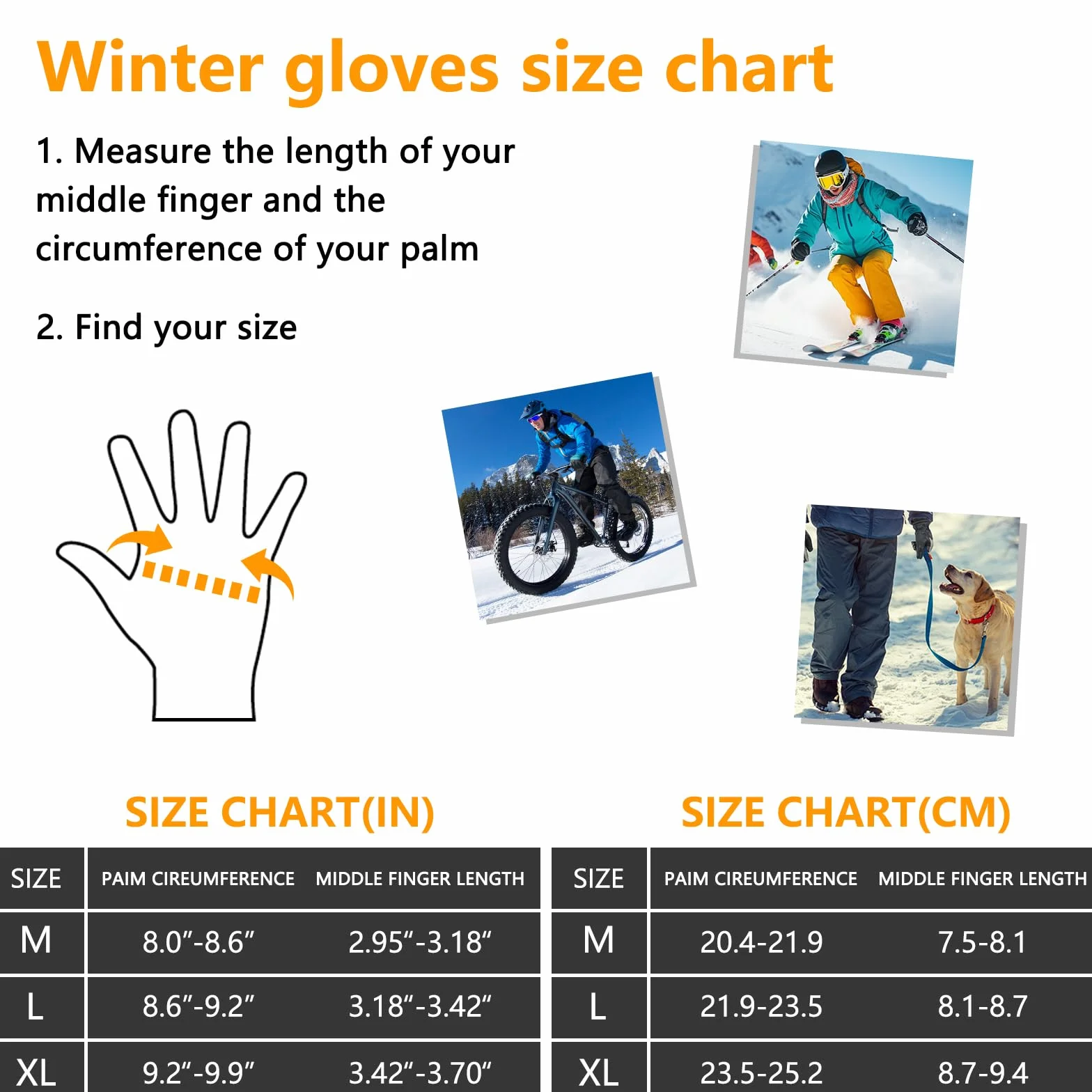 seenlast Rękawice termiczne, odporne na zimno, ekran dotykowy, rękawice narciarskie, wodoodporne rękawice zimowe, Thinsulate, rękawice śniegowe, do chodzenia, snowboardu, wędrówek, aktywności na