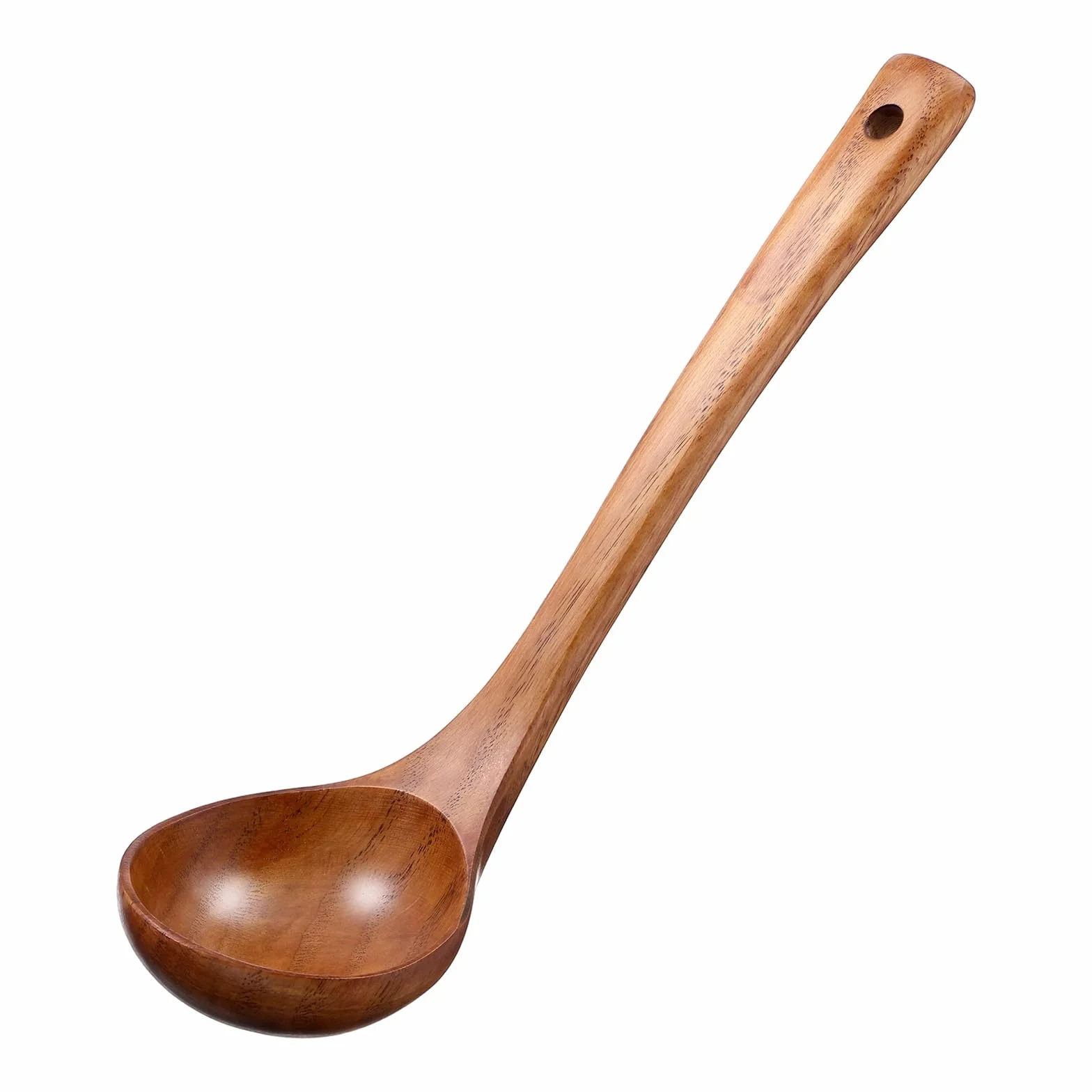 Chochla z drewna, uchwyt o długości 28 cm, duża łyżka kuchenna z drewna, naturalne drewno, naturalna tekstura, drewniana łyżka, łyżka do zupy