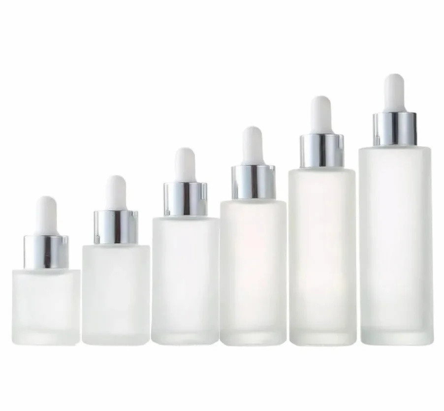 20 szt. 20-35 ml Mrożone szklane butelki z zakraplaczem Cylindryczne puste pojemniki do dozowania cieczy(A Silver White drop,35ml)