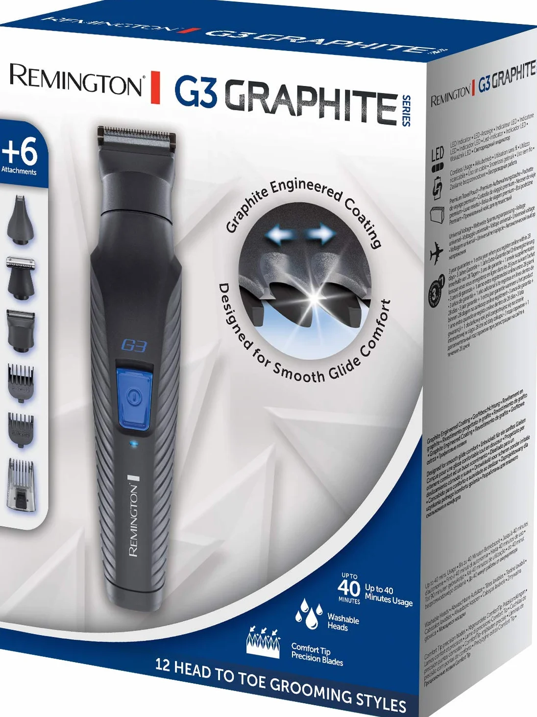 Remington Graphite G3 PG3000 Multigroomer 6w1 trymer do brody i ciała 2-20mm