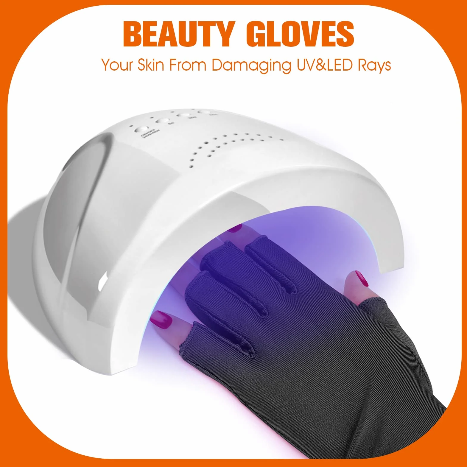 Sibba 1 para rękawic UV do paznokci lampa artystyczna ochrona światła LED Flash żelowy lakier do manicure pielęgnacja bez palców nawilżający ochraniacz dłoni narzędzia anty-słońce kobiety