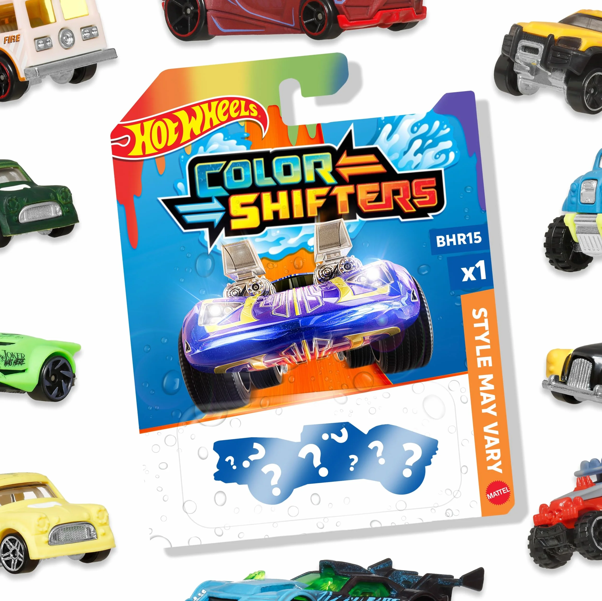 Samochodziki do zabawy Hot Wheels Color Shifters zmieniające kolor pod wpływem wody (Jeden losowy model z asortymentu), BHR15