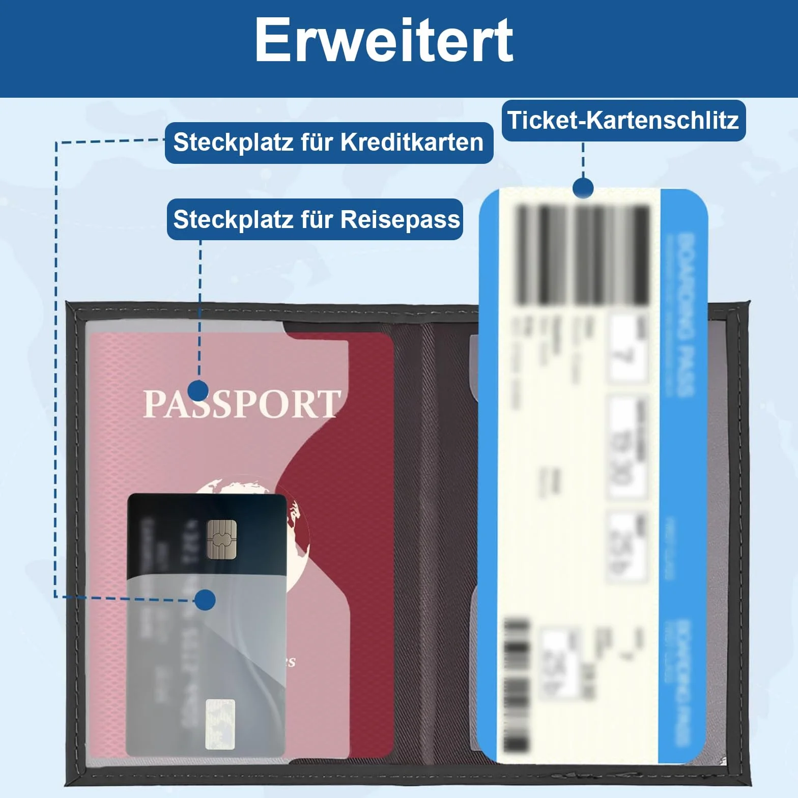 Etui na paszport, czarny i biały, organizer na paszport, skóra PU, 2PACK, uchwyt na paszport, etui na karty kredytowe, dowód osobisty