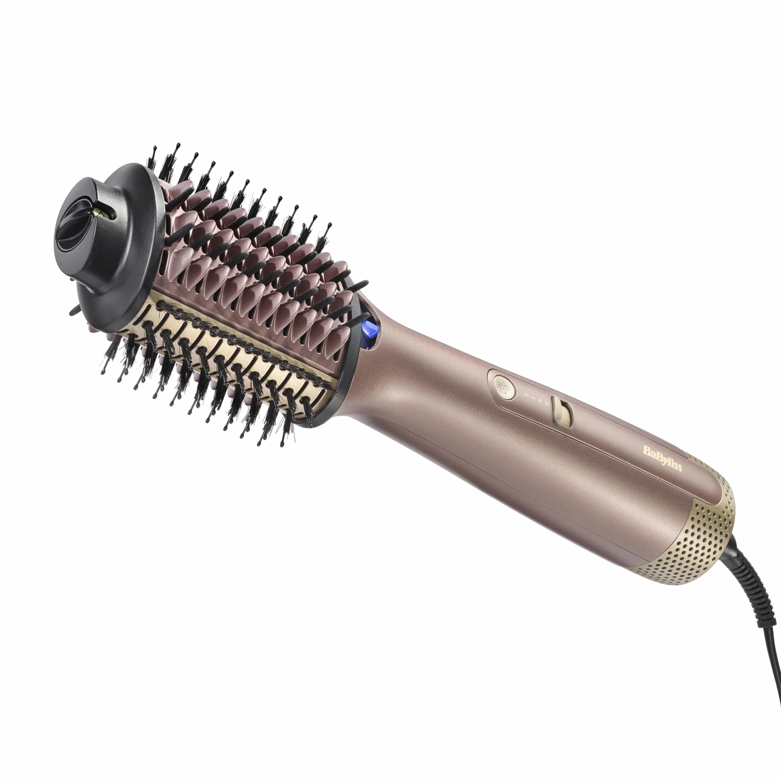 Suszarko lokówka do włosów BaByliss Air Power Volume 2 w 1 - tryby na mokro i na sucho, wygładzająca szczotka do suszenia z 3 ustawieniami temperatury, jonizacja i ceramika, złota, AS95E