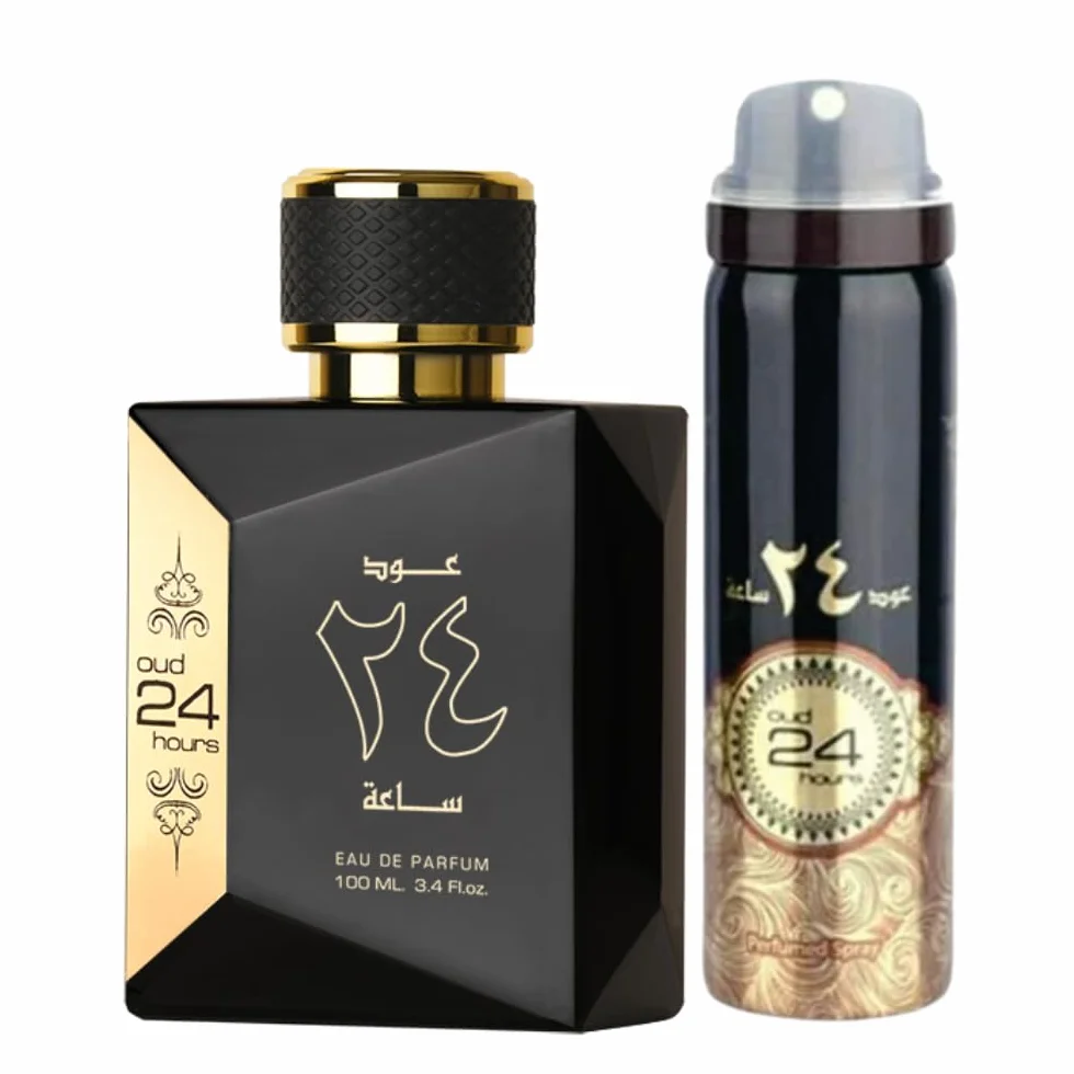 Oud 24 hours 100ml Arabian Perfume Spray Lemon Fruity Chocolate Vanilla Agar woody Musk Amber by Ard al Zaafaran