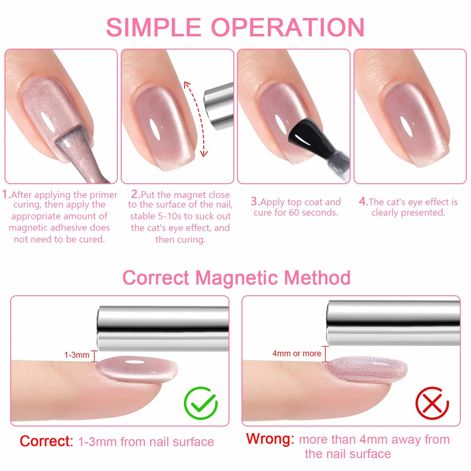 Żel do paznokci dla kota, 4 kolory, kryształowe żelowy, Nude Pink Magnet Gel Polish, CatEye zestaw lakierów żelowy, Soak-Off UV lakier do paznokci Sparkling Manicure DIY, 8