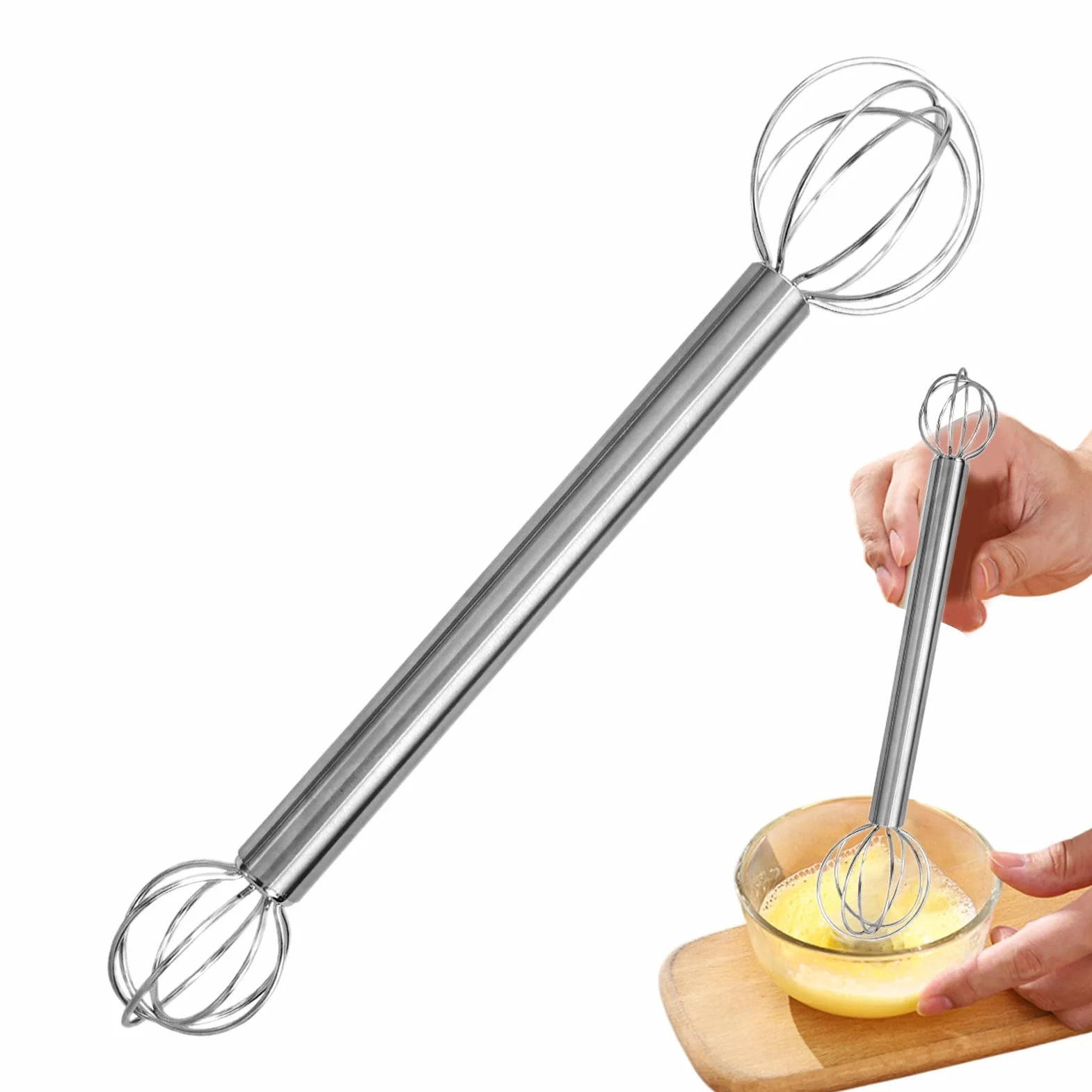 Ręczna trzepaczka, ręczna mieszadło miso ze stali nierdzewnej – japoński blender klasy spożywczej do ciast jajecznych sosu zupy mieszanie gotowanie pieczenie koktajl bar kuchnia sałatka