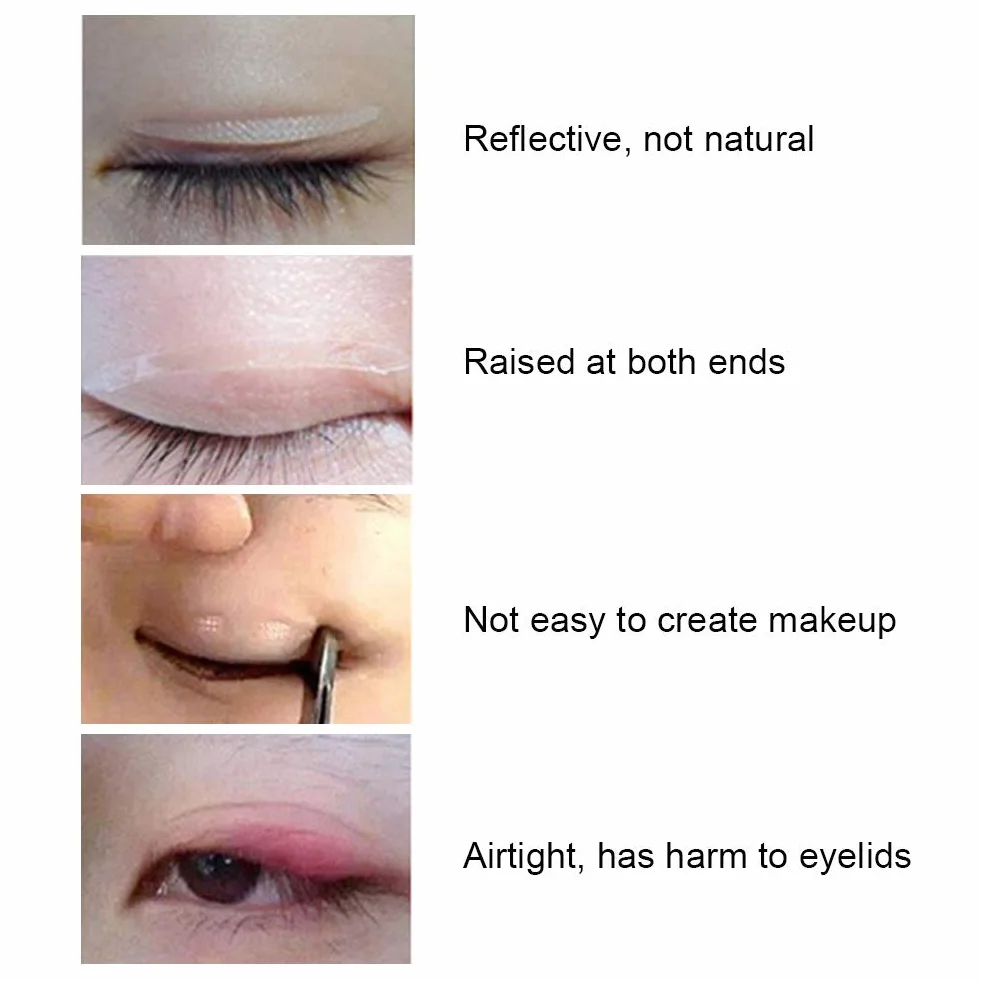 Invisible Double Eyelid Tape, narzędzie do makijażu niewidocznych naklejek na powieki o doskonałej lepkości - wygodna i oddychająca - na zakryte, obwisłe, nierówne lub mono powieki - duże i