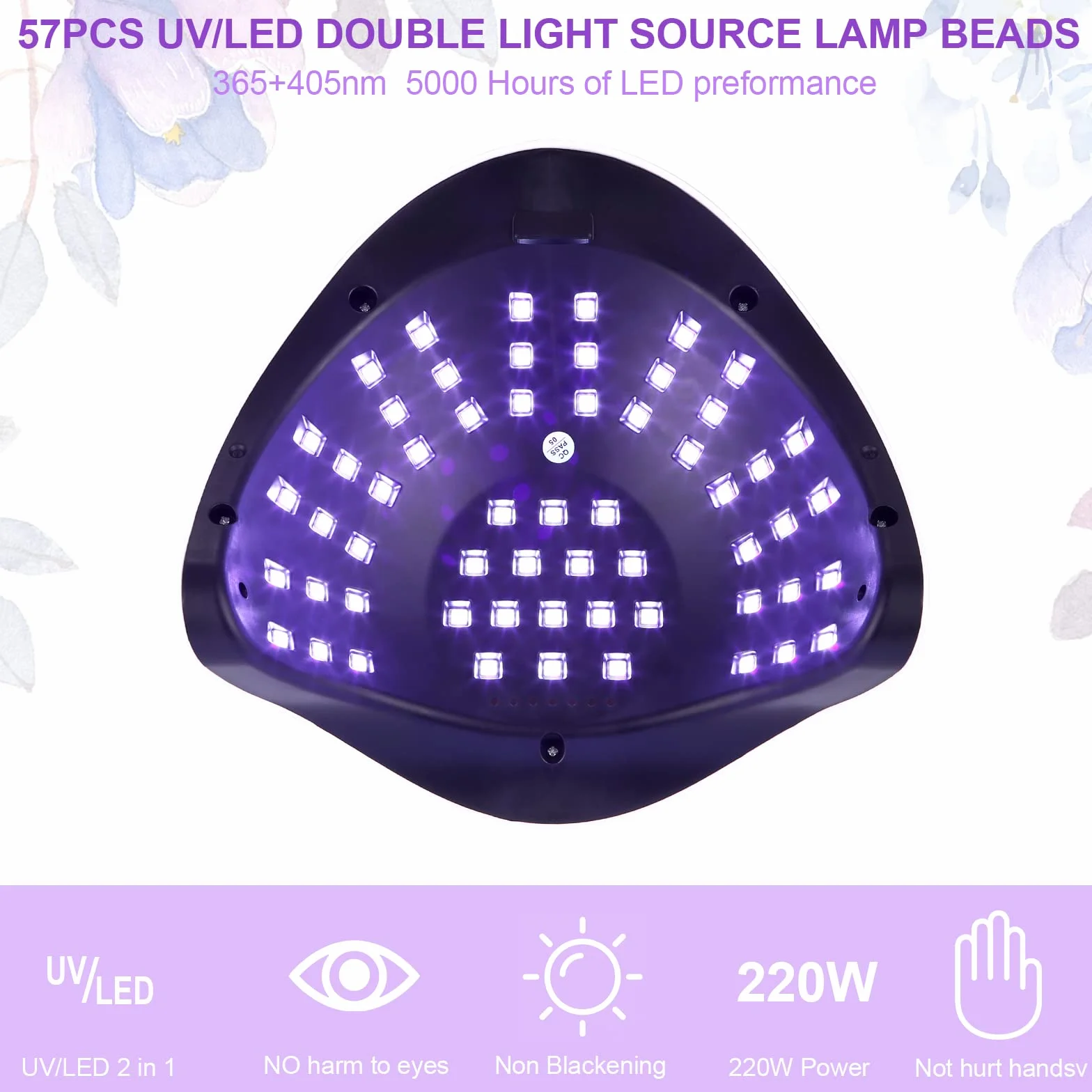 Lampa do paznokci UV LED, 220W, profesjonalna lampa do paznokci z 4 ustawieniami timera