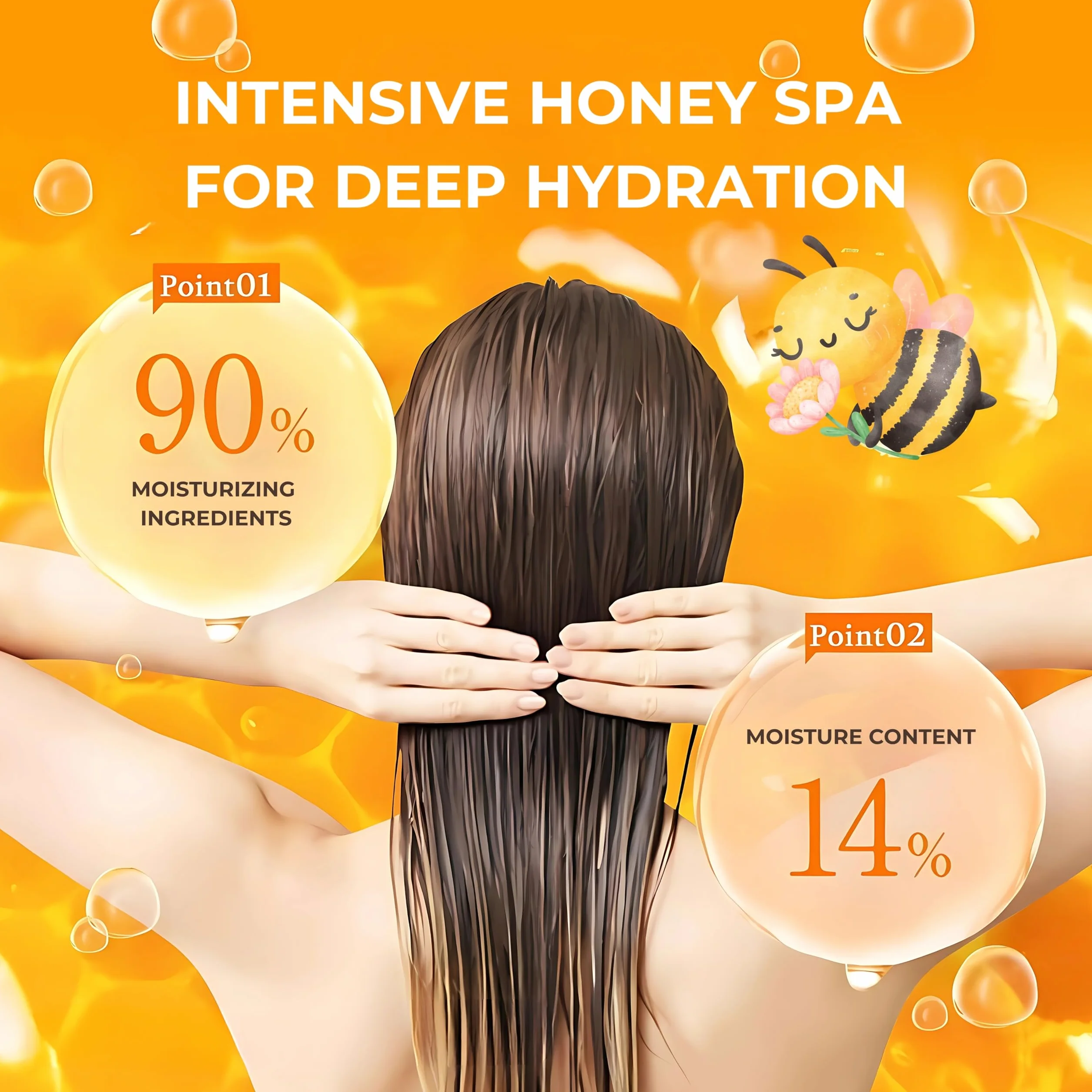 &honey Szampon do włosów Deep Moist Step1.0 (Mocne mycie) 440ml - zapach piwonii i miodu (Zestaw Zielona Herbata)